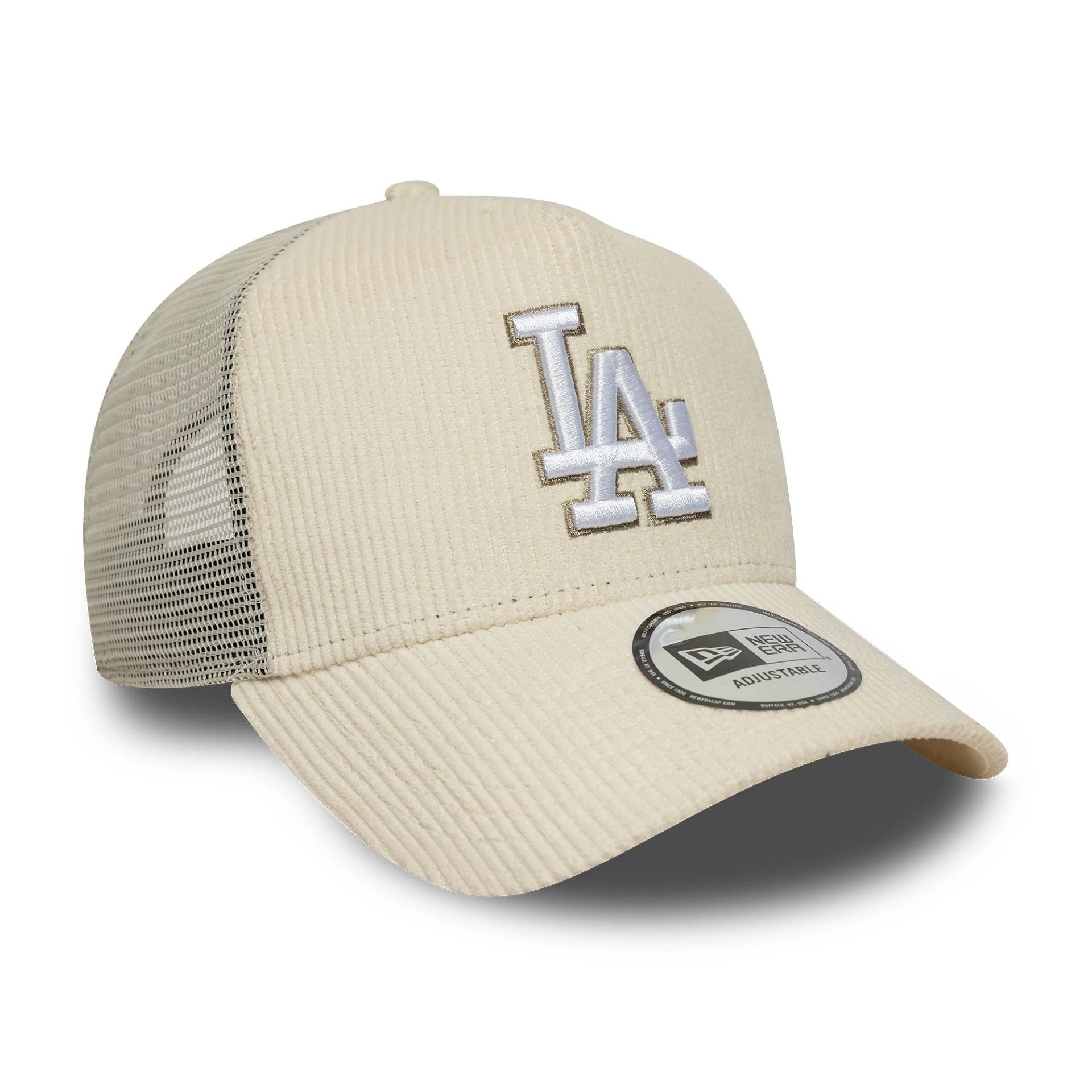 LA Dodgers MLB Cord Cream 9FORTY A-Frame Trucker Adjustable Cap