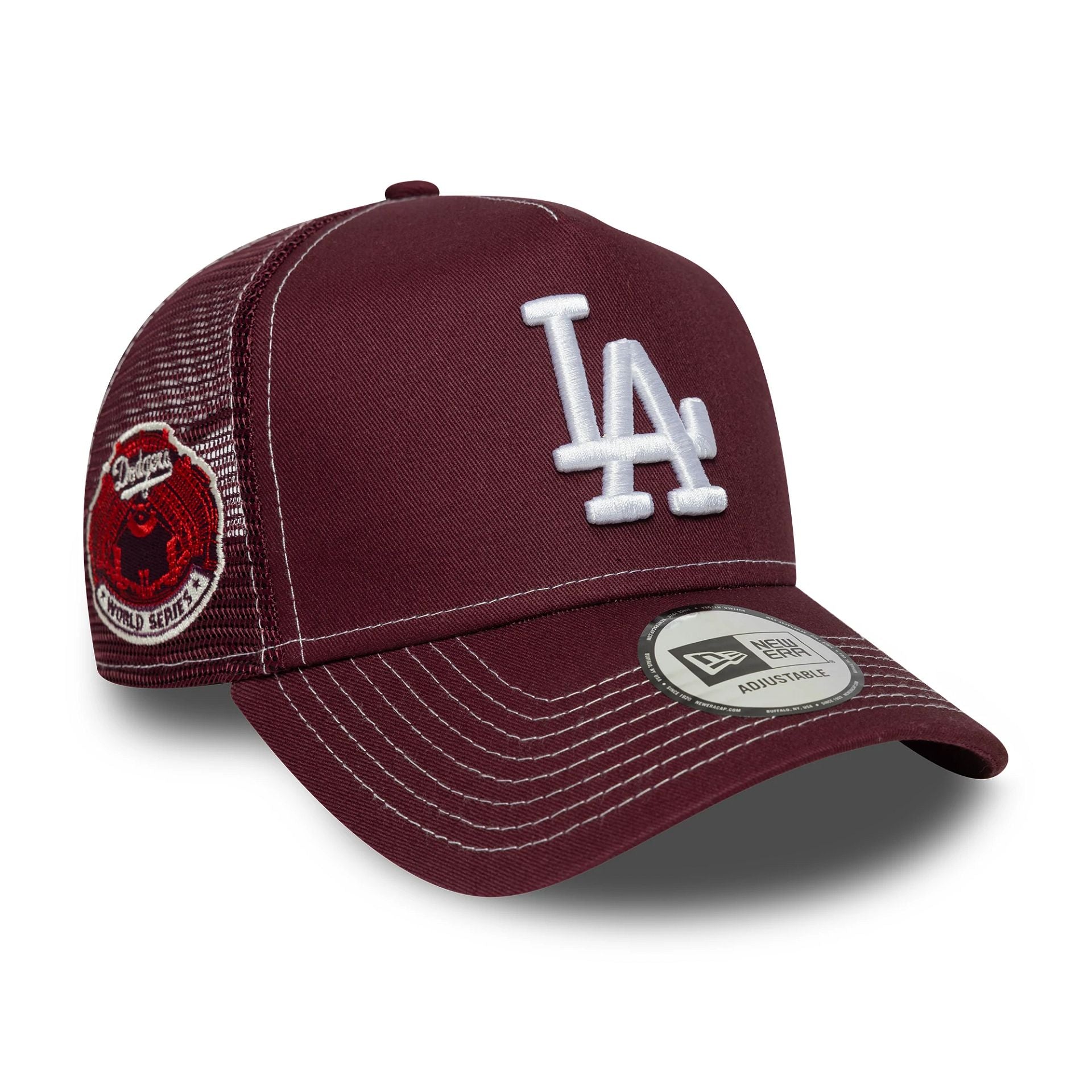 LA Dodgers MLB World Series Dark Red 9FORTY E-Frame Trucker Adjustable Cap