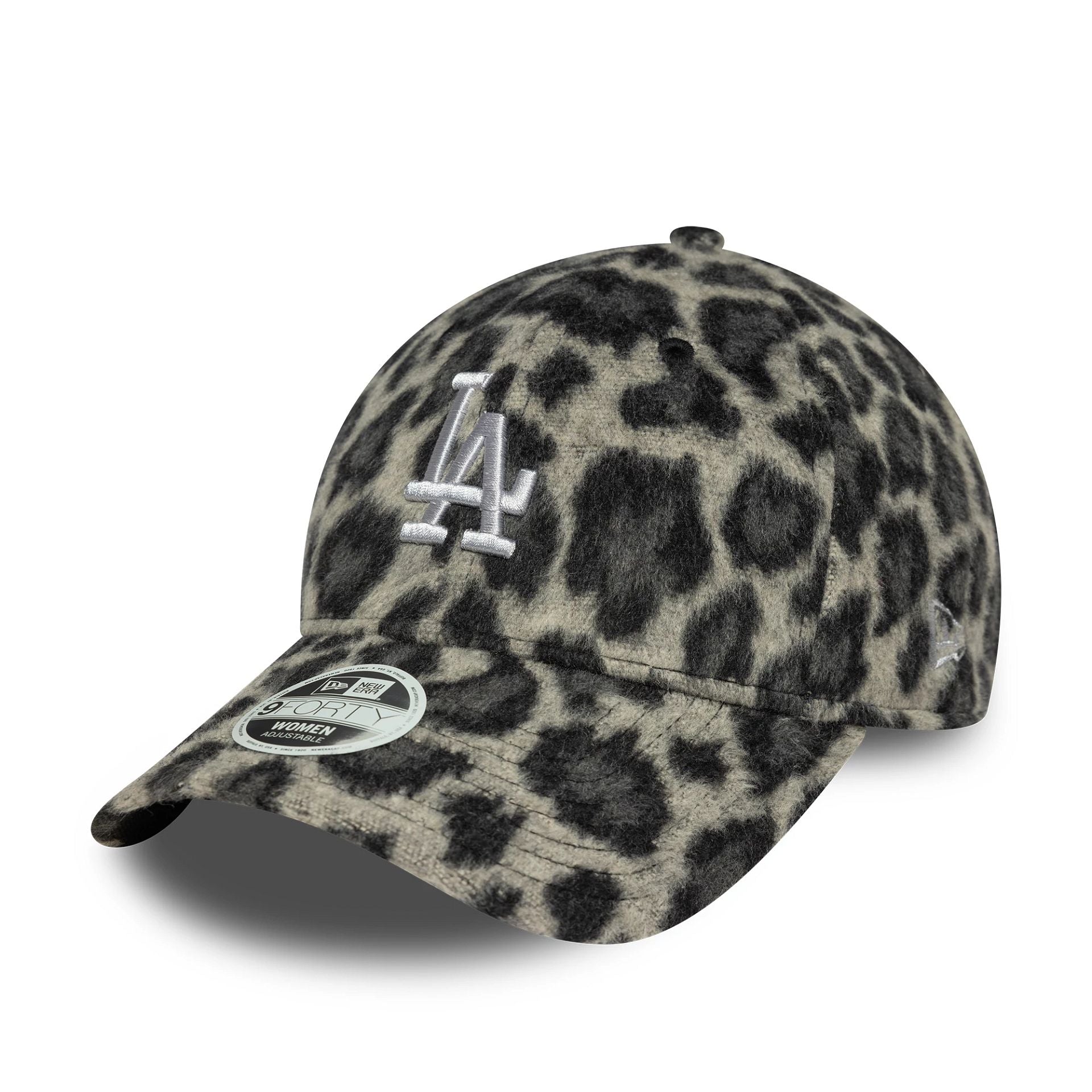 LA Dodgers Womens MLB Cosy Animal Grey Leopard 9FORTY Adjustable Cap