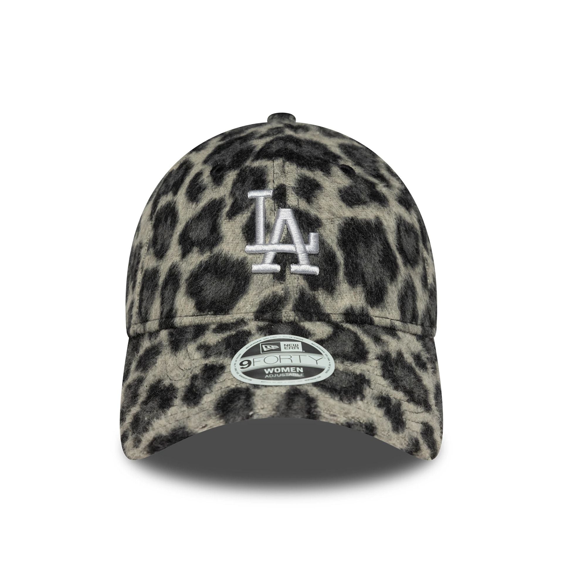 LA Dodgers Womens MLB Cosy Animal Grey Leopard 9FORTY Adjustable Cap