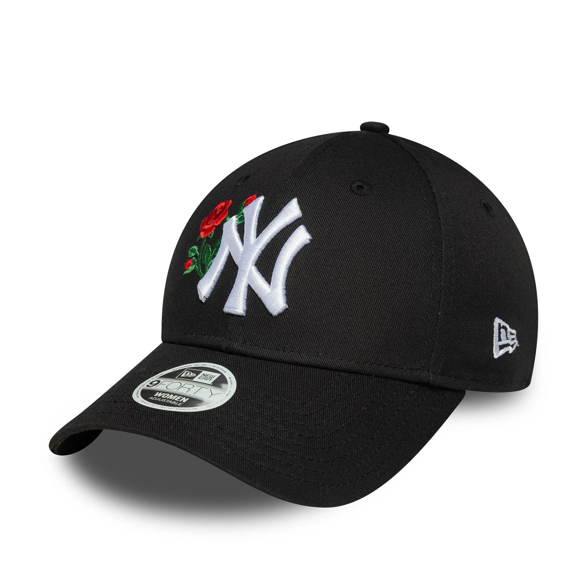 New York Yankees Womens MLB Rose Black 9FORTY Adjustable Cap