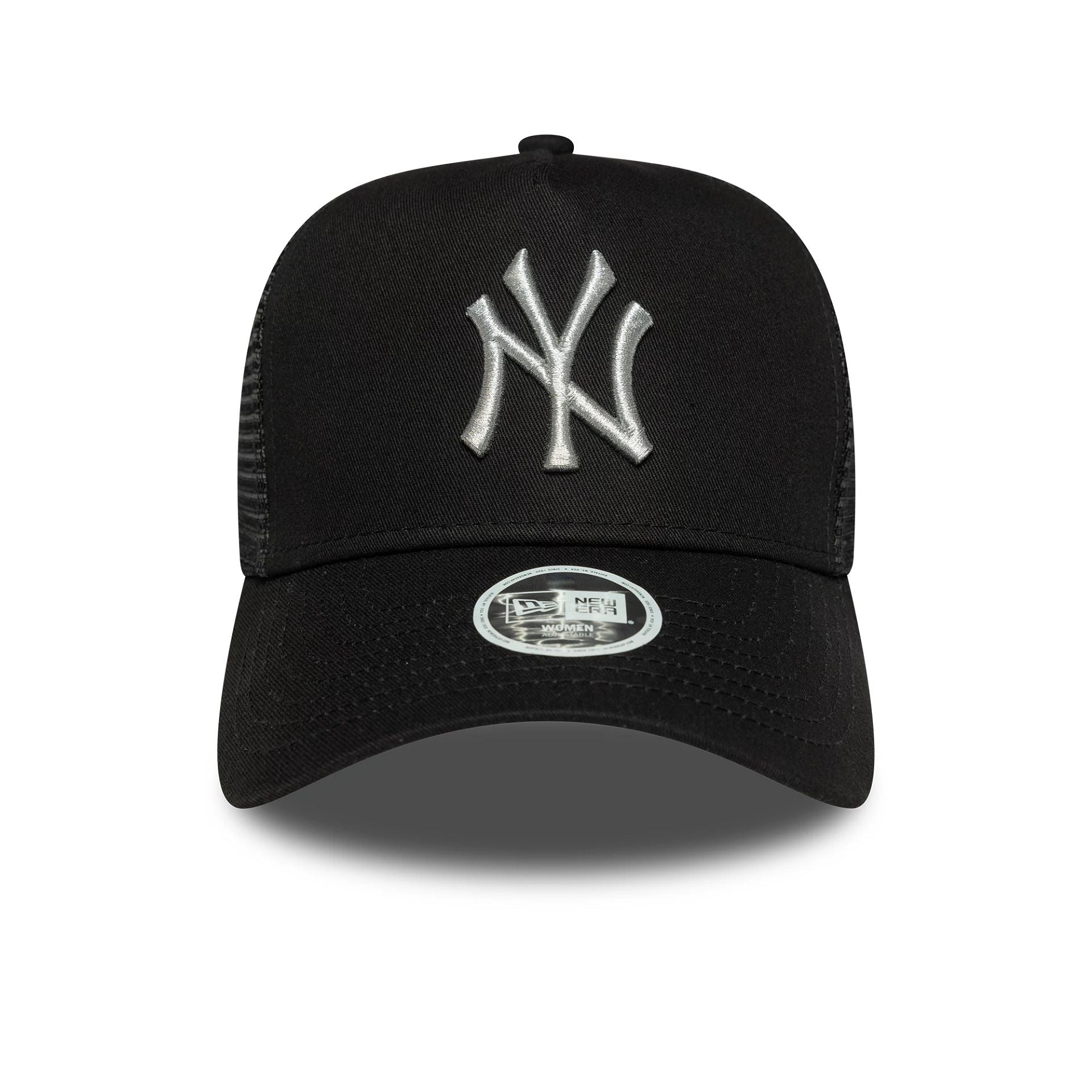 New York Yankees Womens MLB Metallic Black 9FORTY A-Frame Trucker Adju