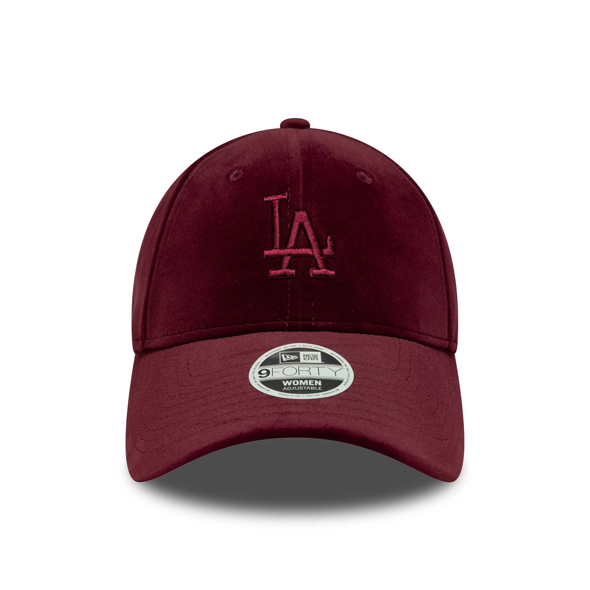 LA Dodgers Womens MLB Velour Dark Red 9FORTY Adjustable Cap