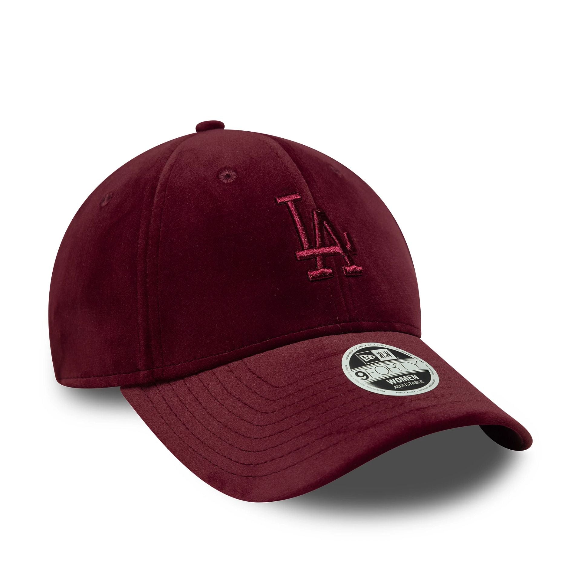 LA Dodgers Womens MLB Velour Dark Red 9FORTY Adjustable Cap