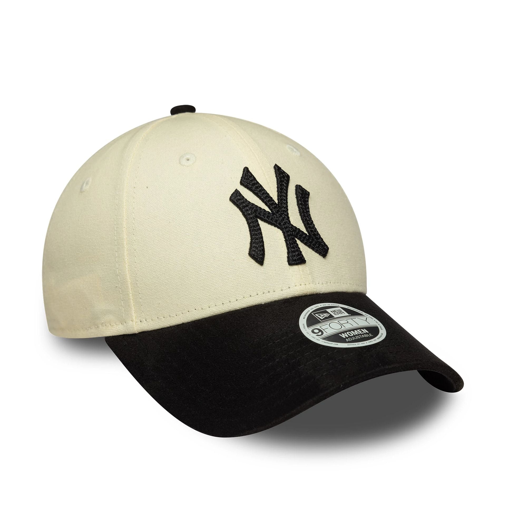 New York Yankees Womens MLB Faux Suede Light Beige 9FORTY Adjustable Cap