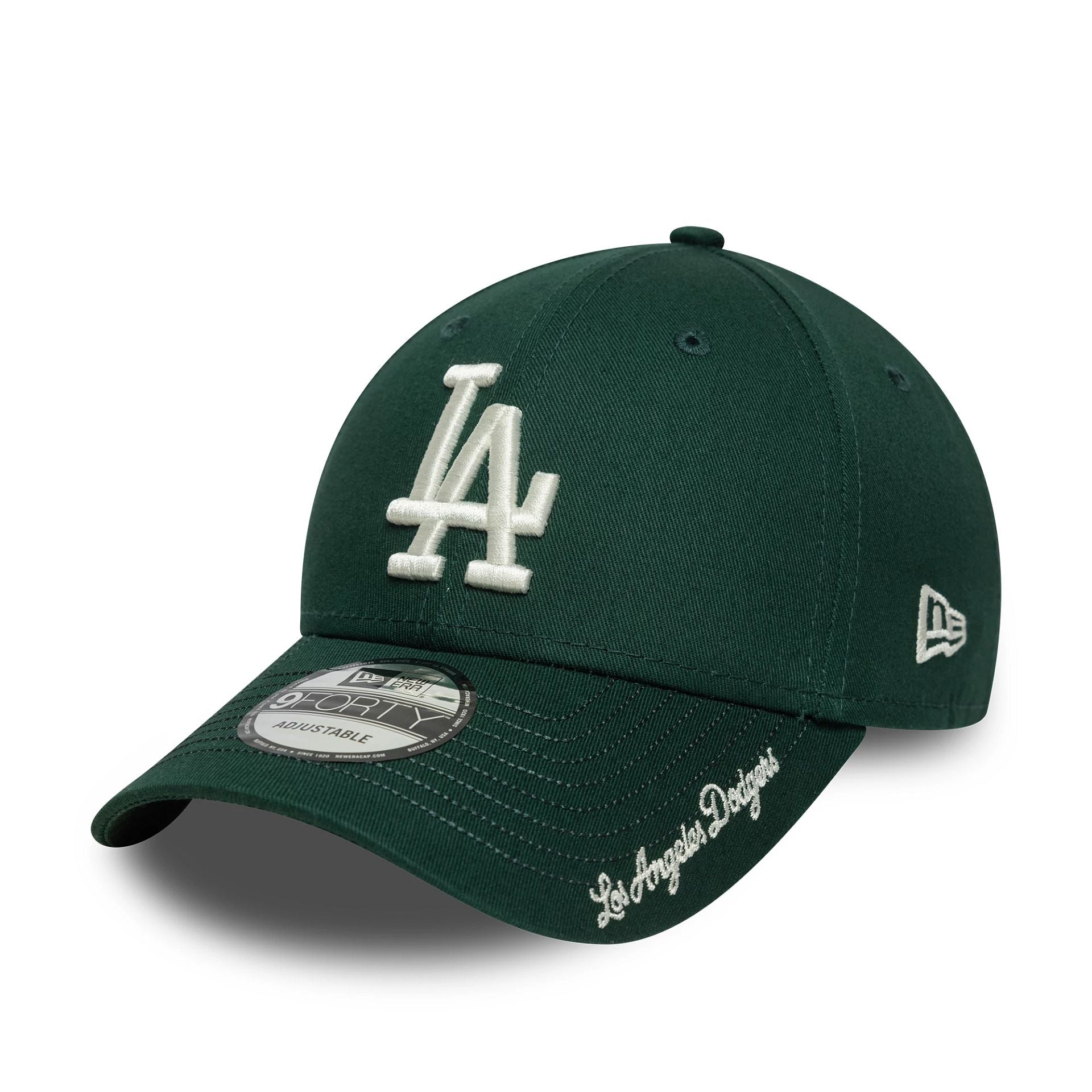 LA Dodgers MLB Visor Script Dark Green 9FORTY Adjustable Cap
