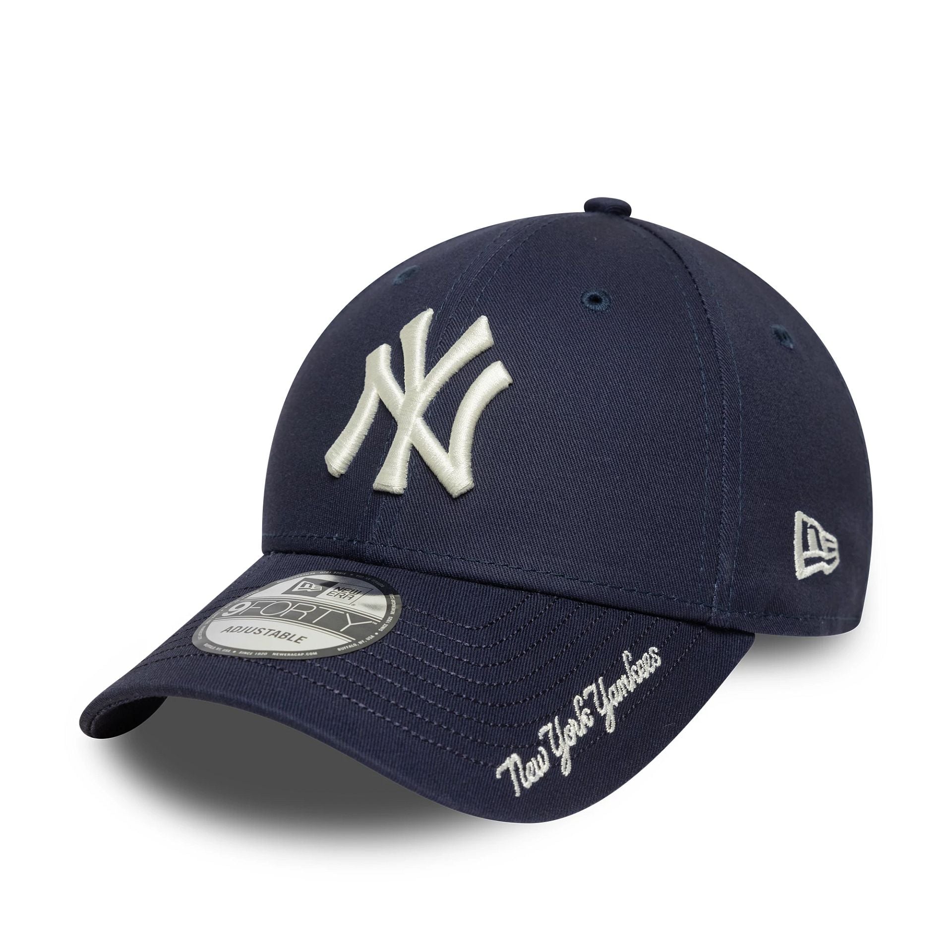 New York Yankees MLB Visor Script Navy 9FORTY Adjustable Cap