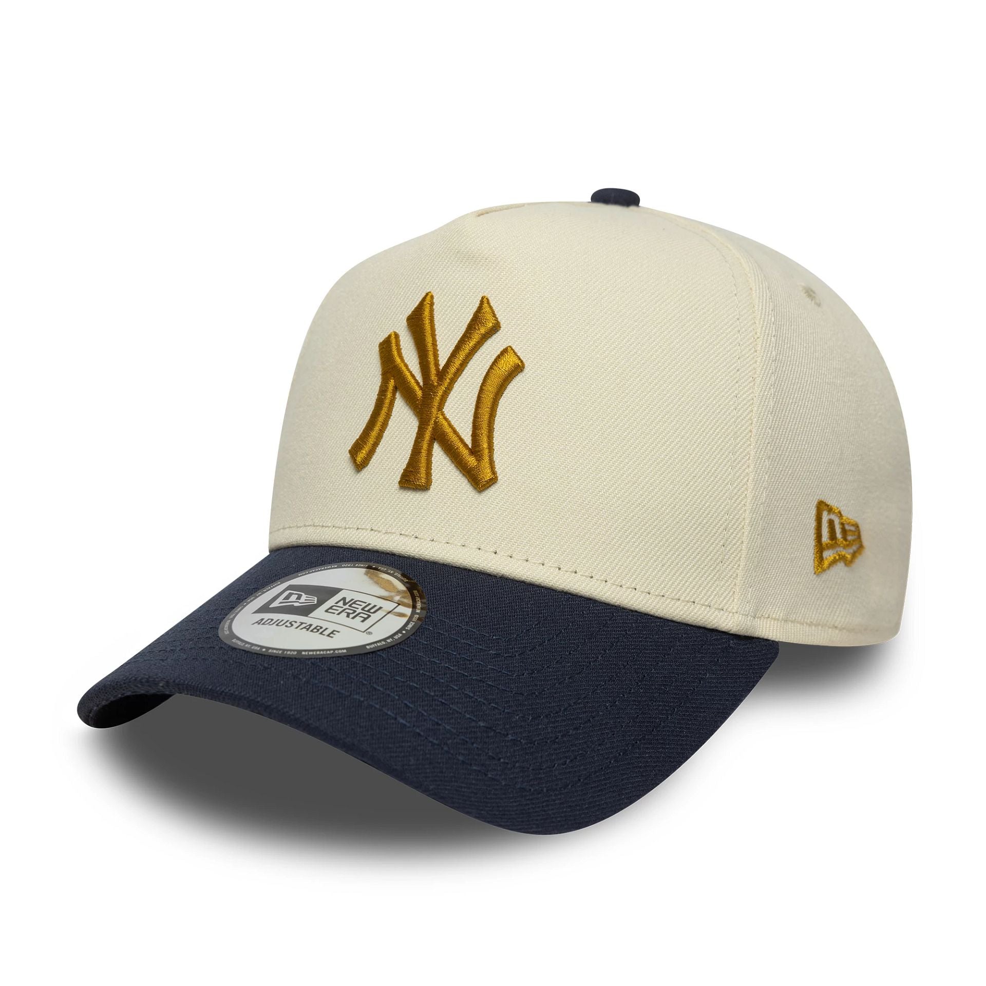 New York Yankees MLB World Series Patch Cream 9FORTY E-Frame Adjustable Cap