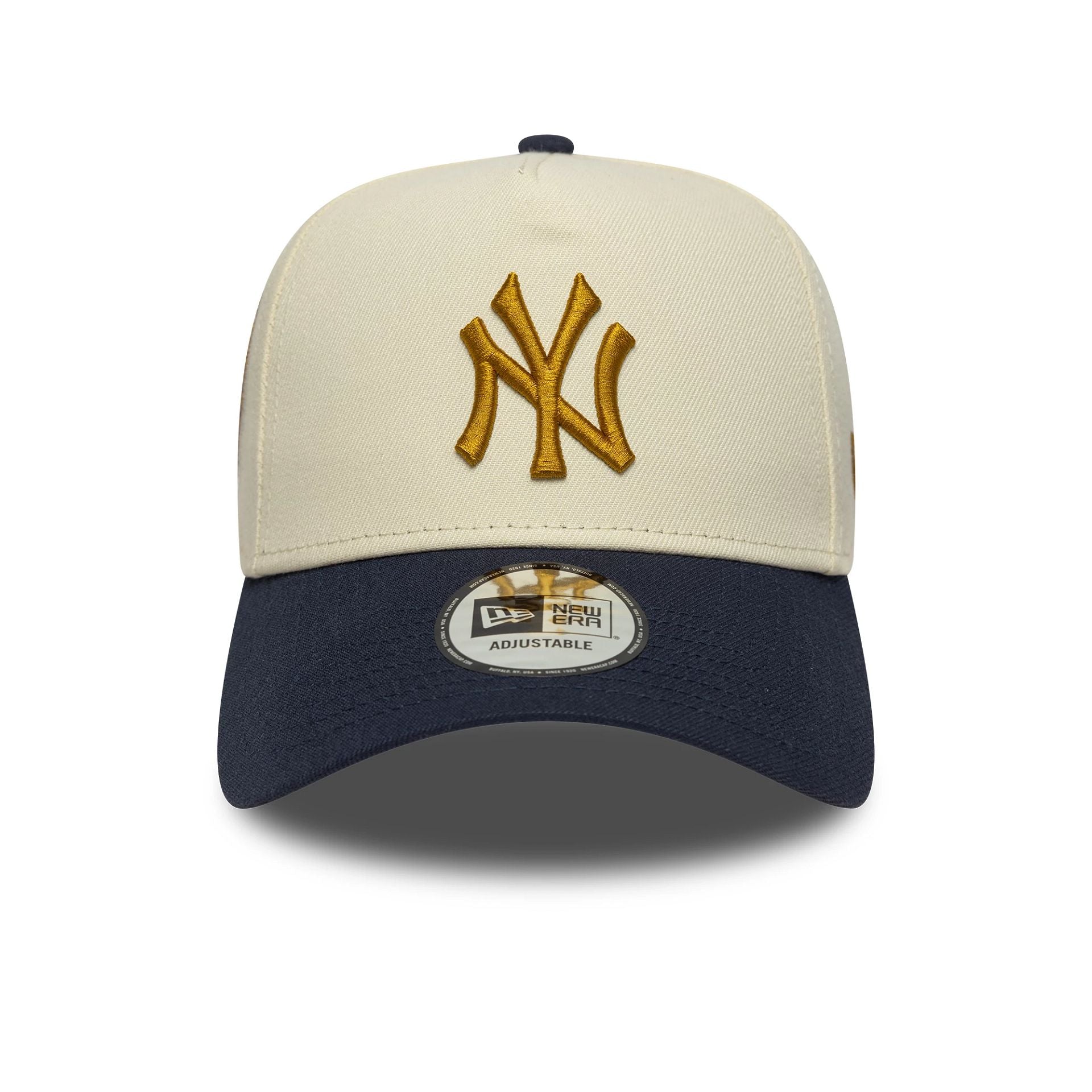New York Yankees MLB World Series Patch Cream 9FORTY E-Frame Adjustable Cap