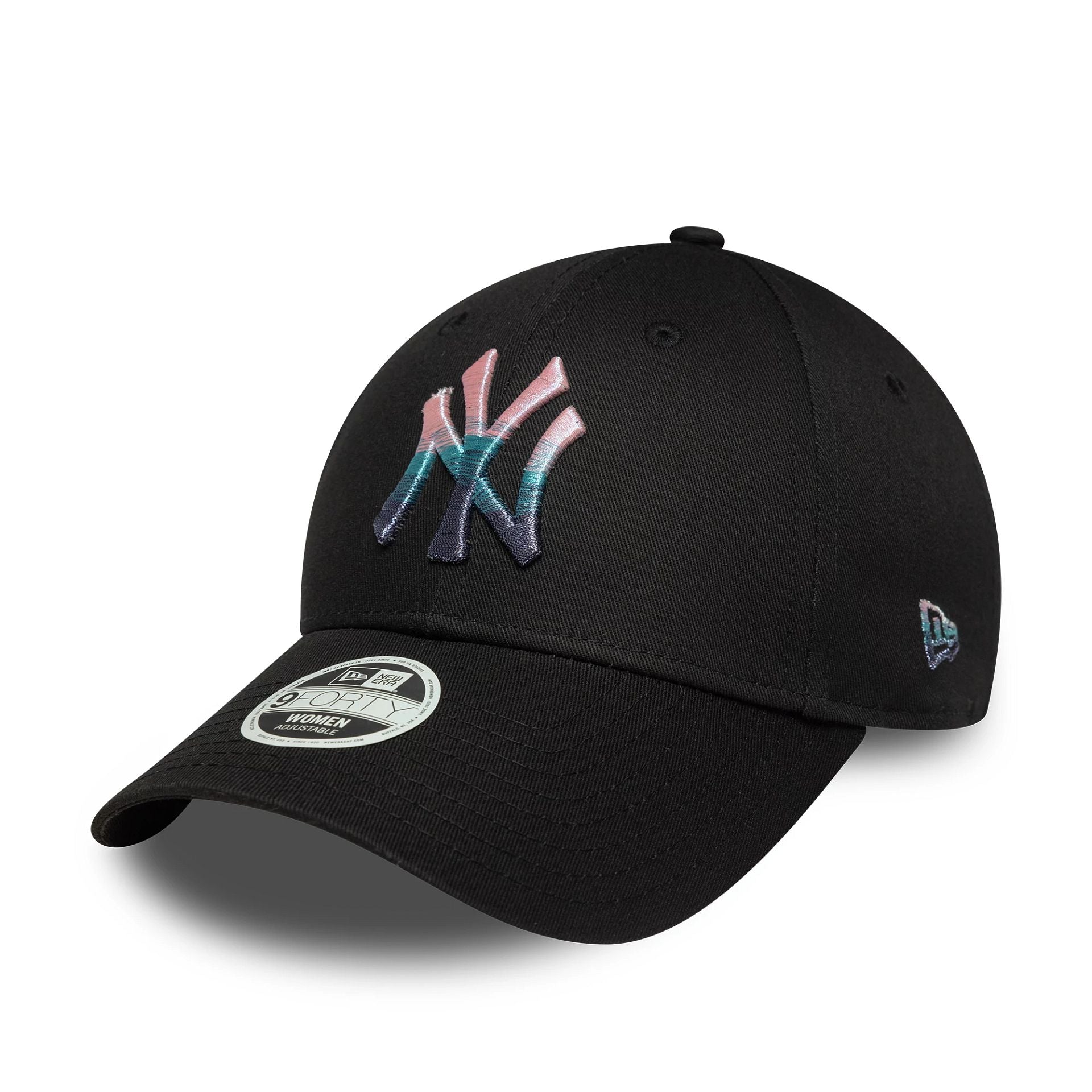 New York Yankees Womens MLB Metallic Logo Black 9FORTY Adjustable Cap