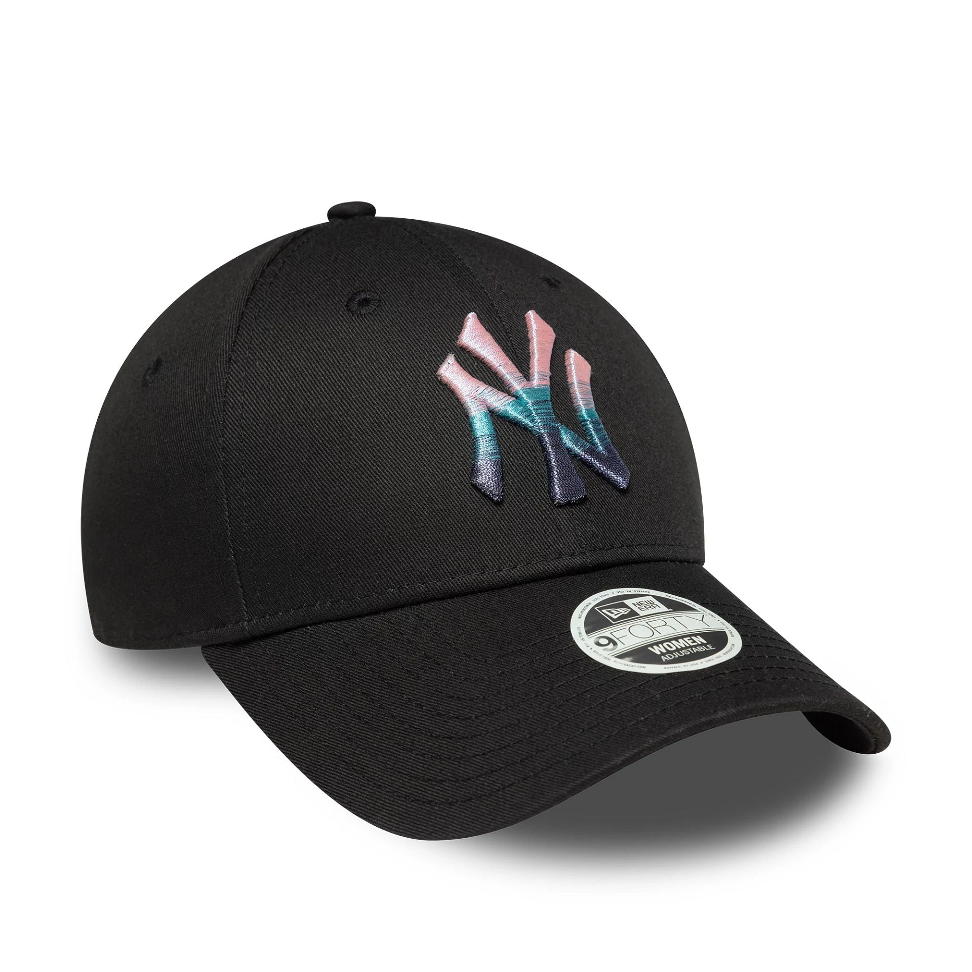 New York Yankees Womens MLB Metallic Logo Black 9FORTY Adjustable Cap