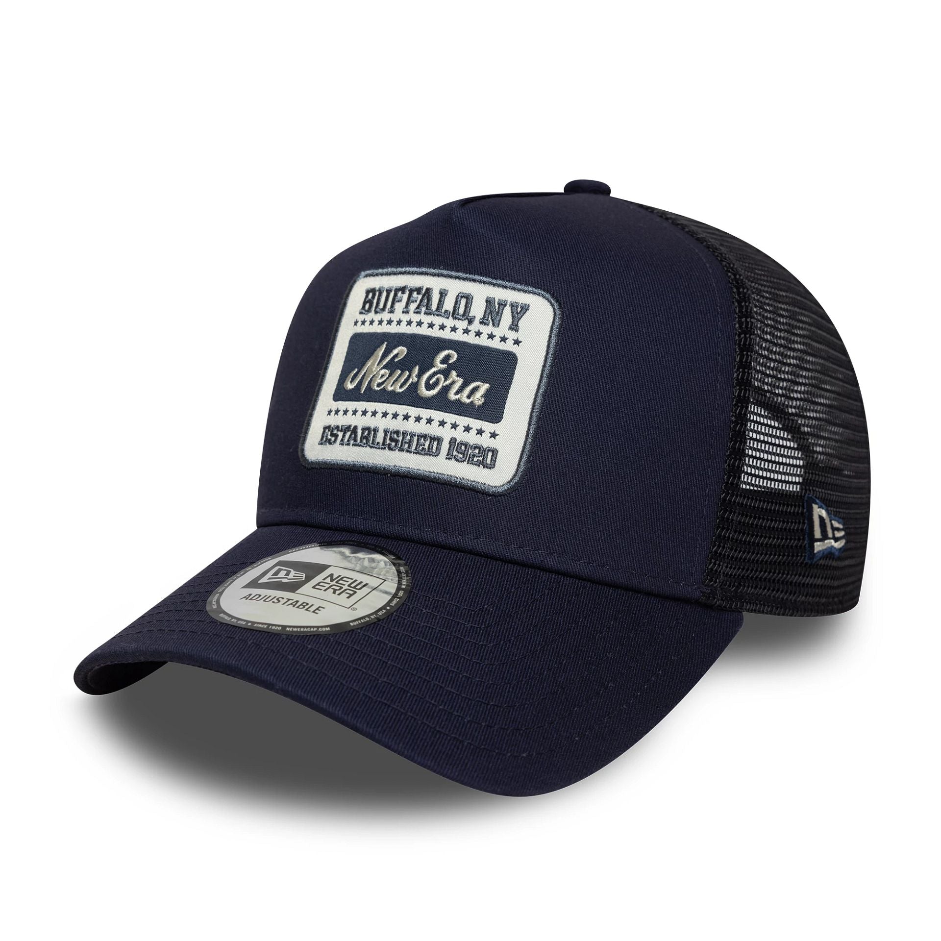 New Era Patch Navy 9FORTY A-Frame Trucker Adjustable Cap