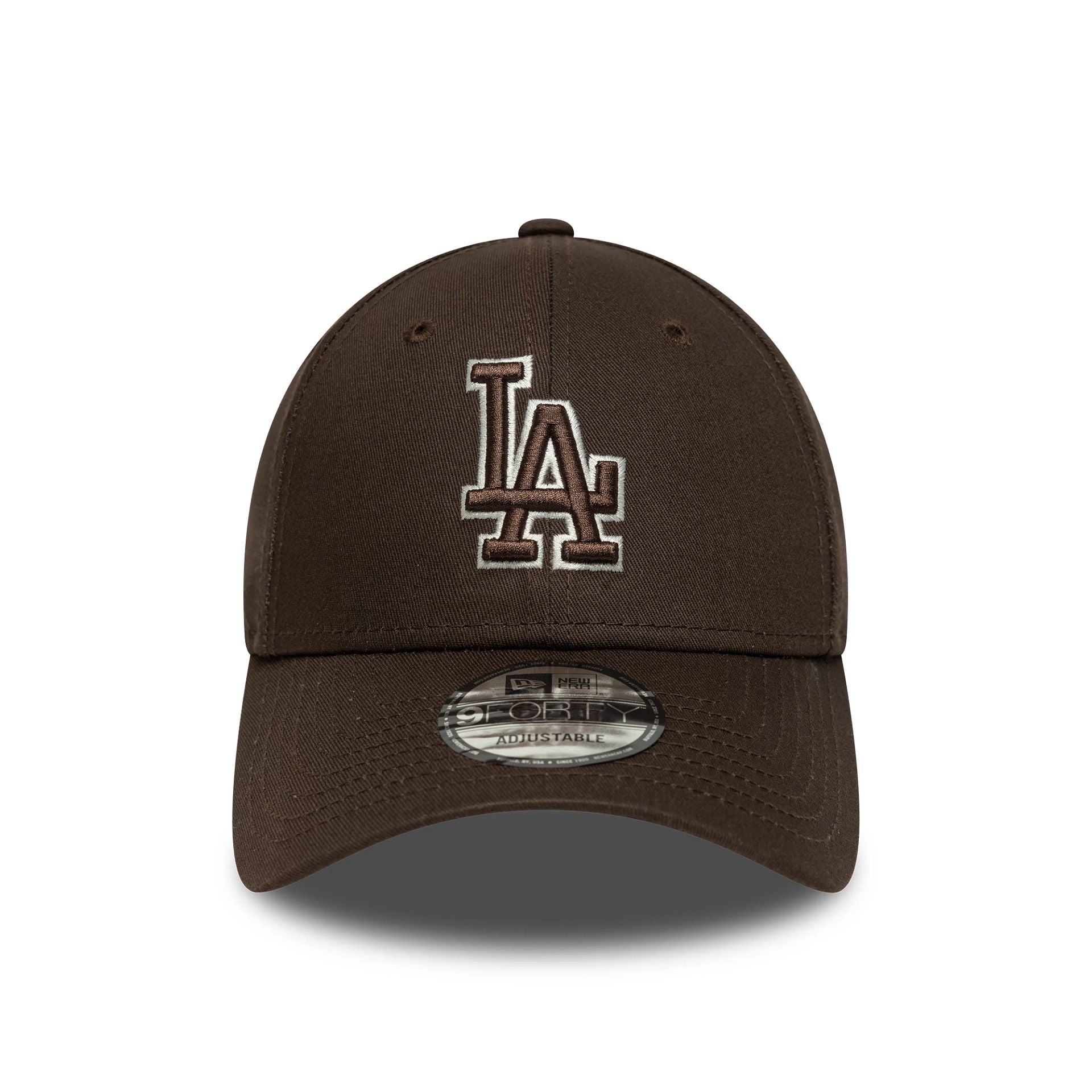 LA Dodgers MLB Team Outline Dark Brown 9FORTY Adjustable Cap
