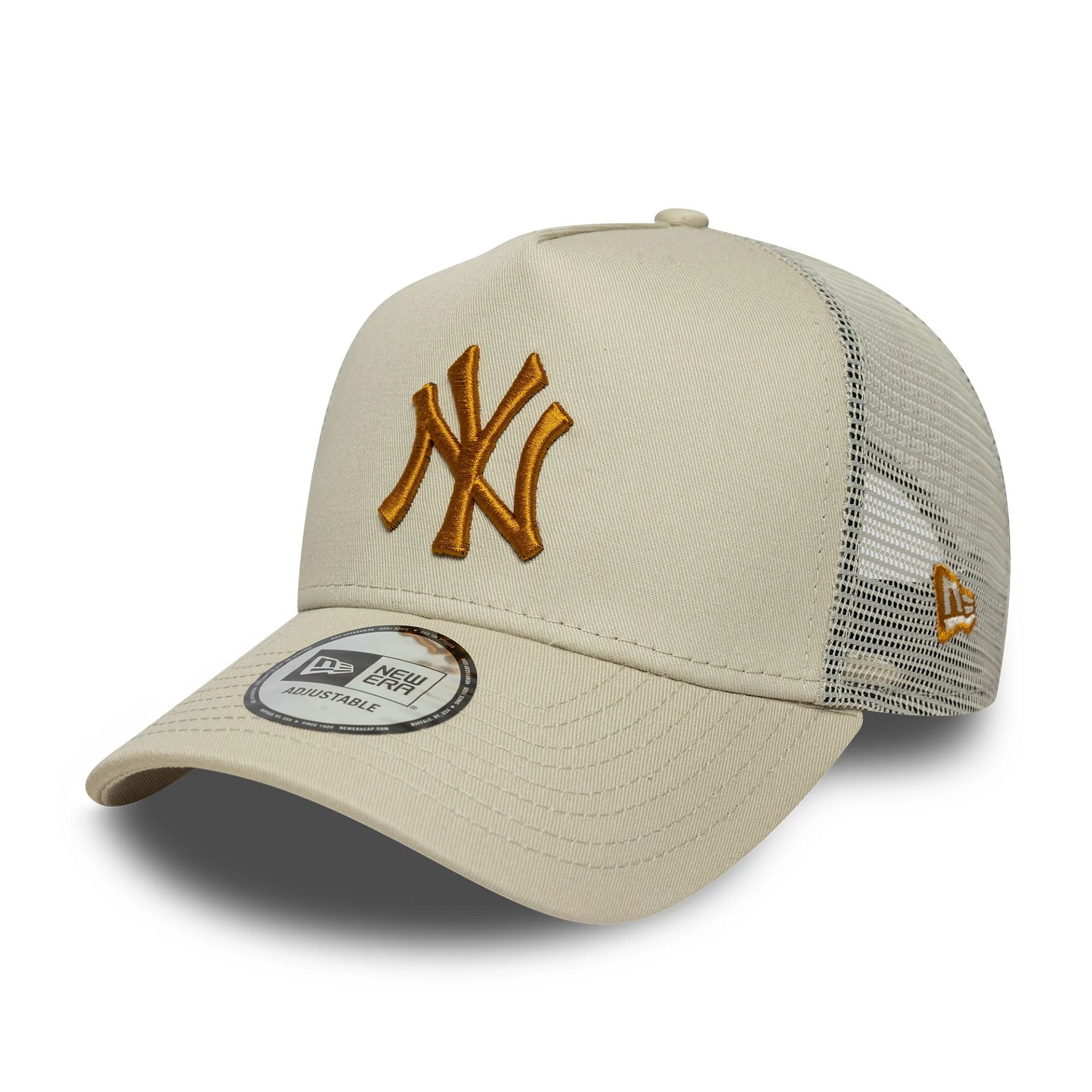 New York Yankees MLB Light Beige 9FORTY A-Frame Trucker Cap