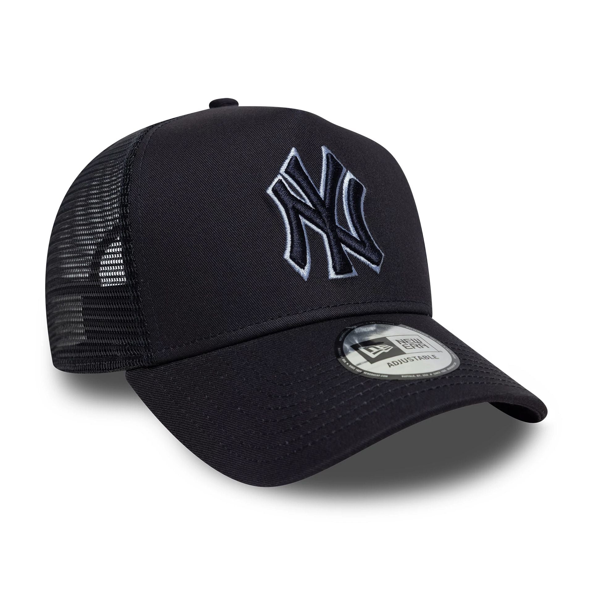 New York Yankees MLB Outline Navy 9FORTY E-Frame Trucker Cap