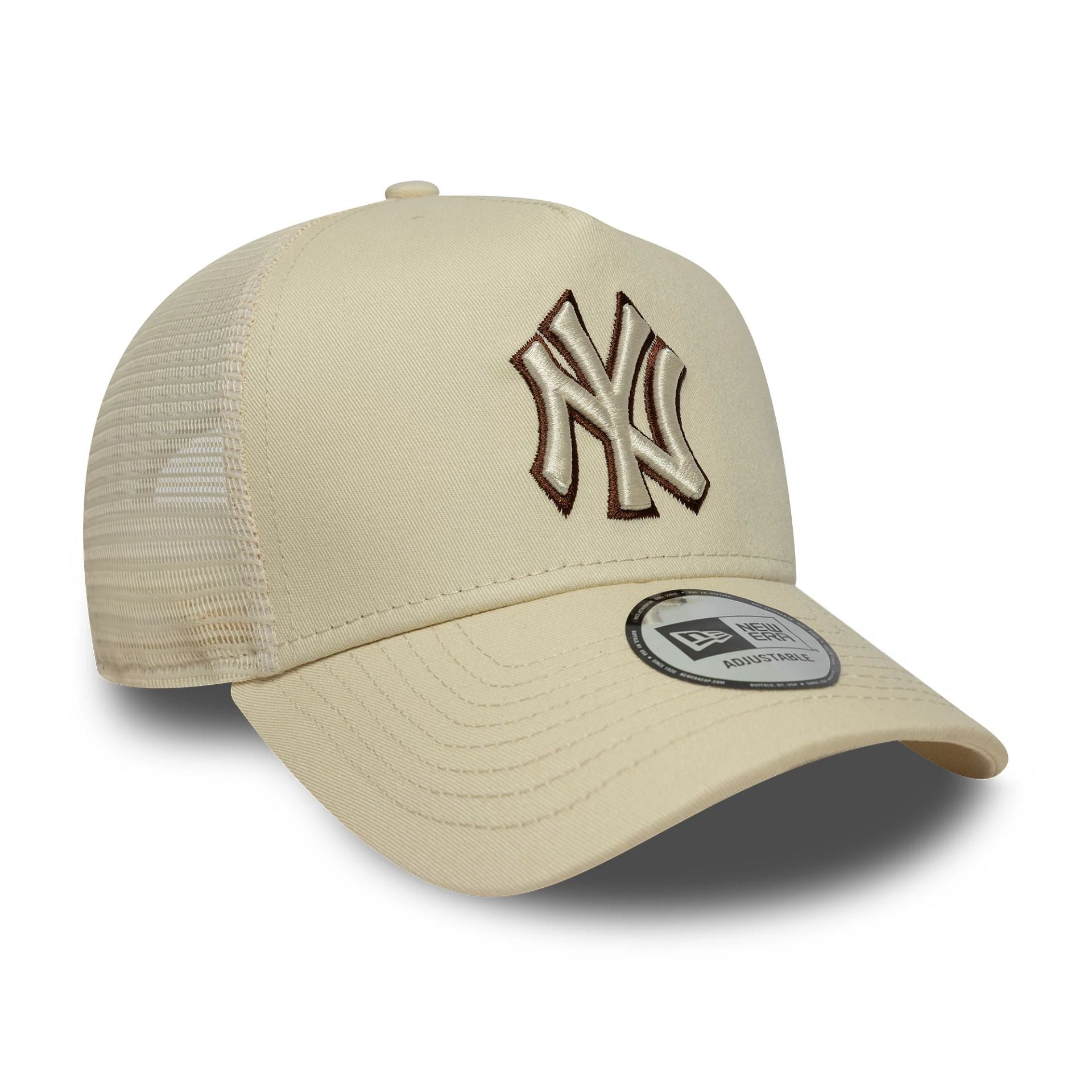 New York Yankees MLB Outline Cream 9FORTY E-Frame Trucker Cap