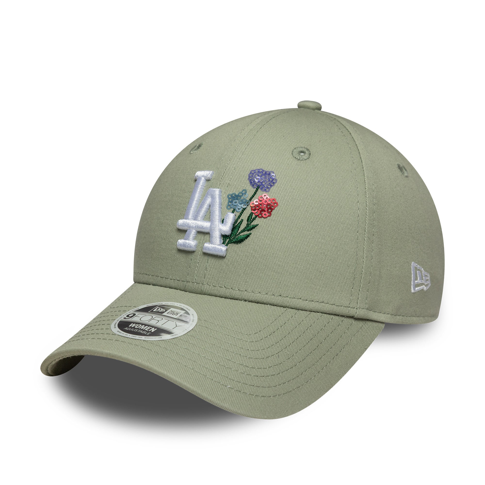 LA Dodgers Womens MLB Floral Pastel Green 9FORTY Cap