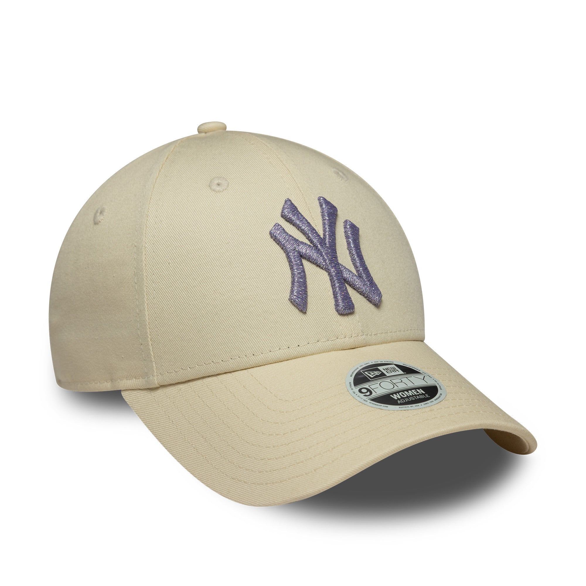 New York Yankees Womens MLB Metallic Logo Light Beige 9FORTY Cap