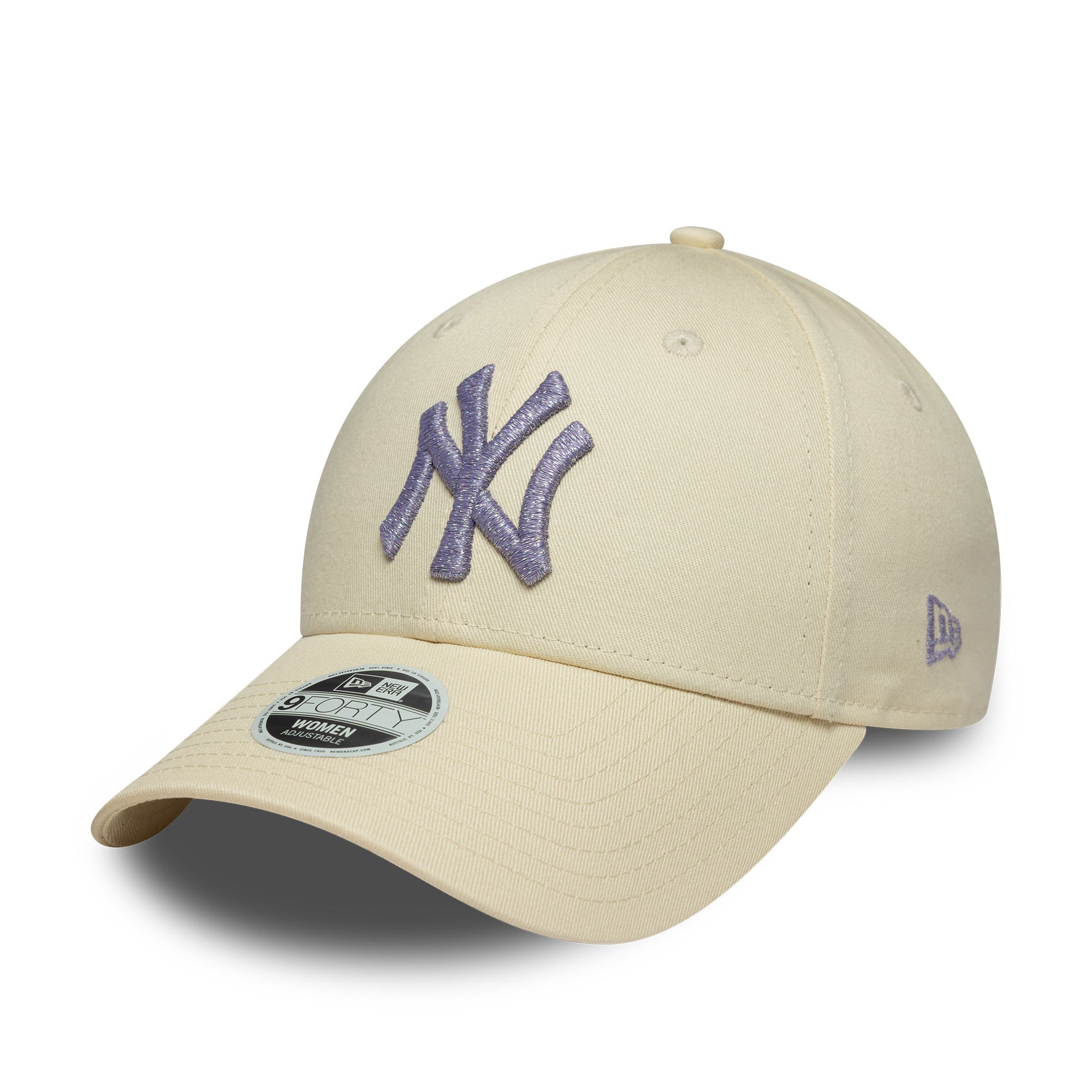 New York Yankees Womens MLB Metallic Logo Light Beige 9FORTY Cap
