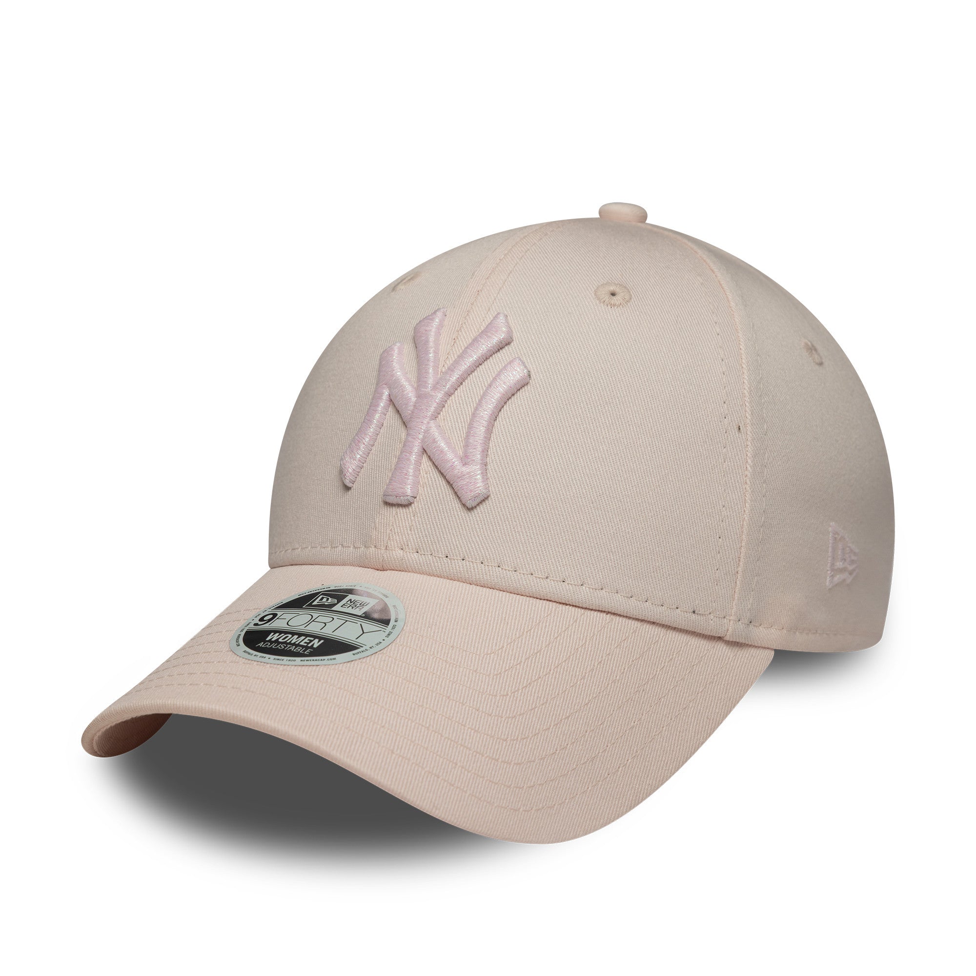 New York Yankees Womens MLB Metallic Logo Pastel Pink 9FORTY Cap