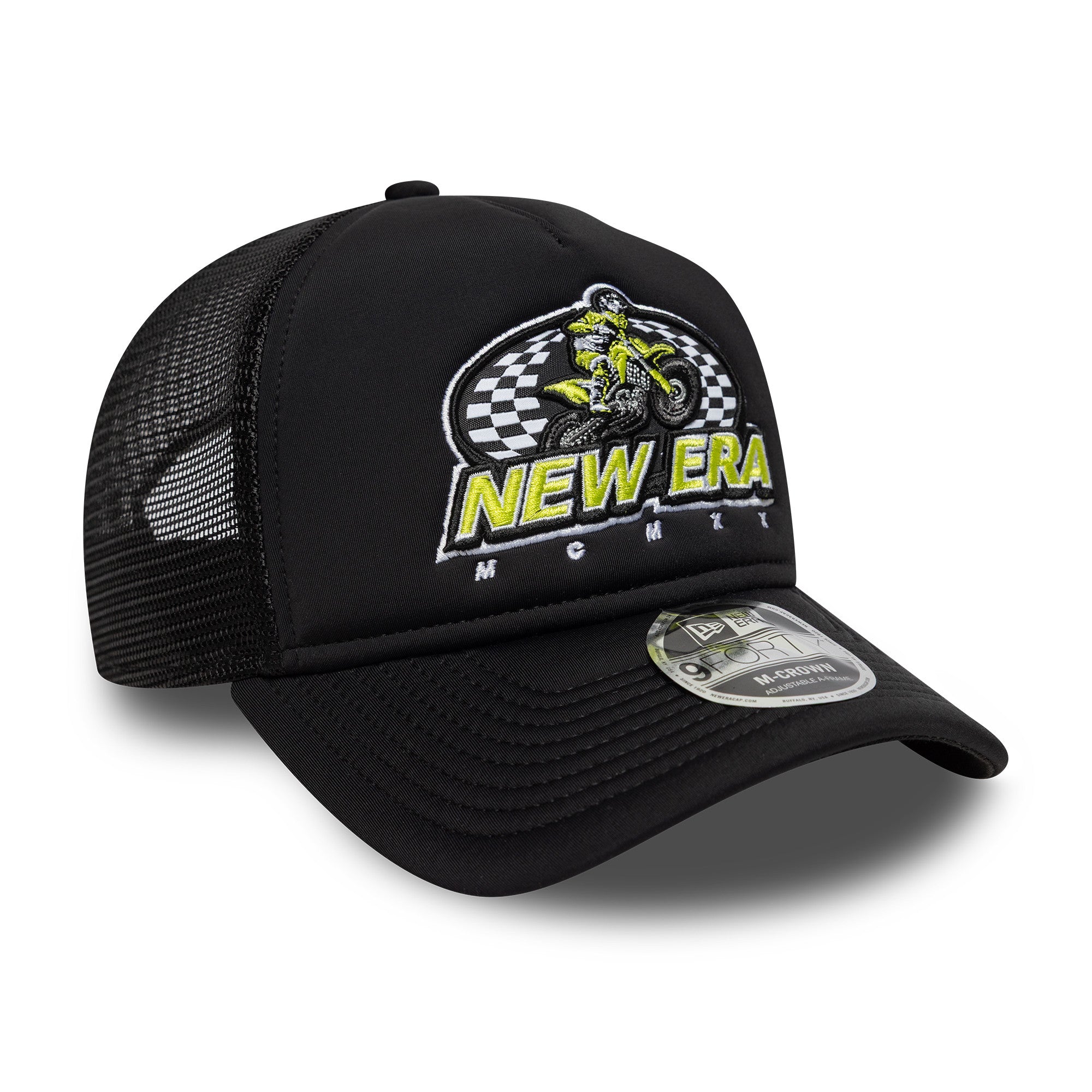 New Era Graphic Black 9FORTY M-Crown A-Frame Trucker Cap