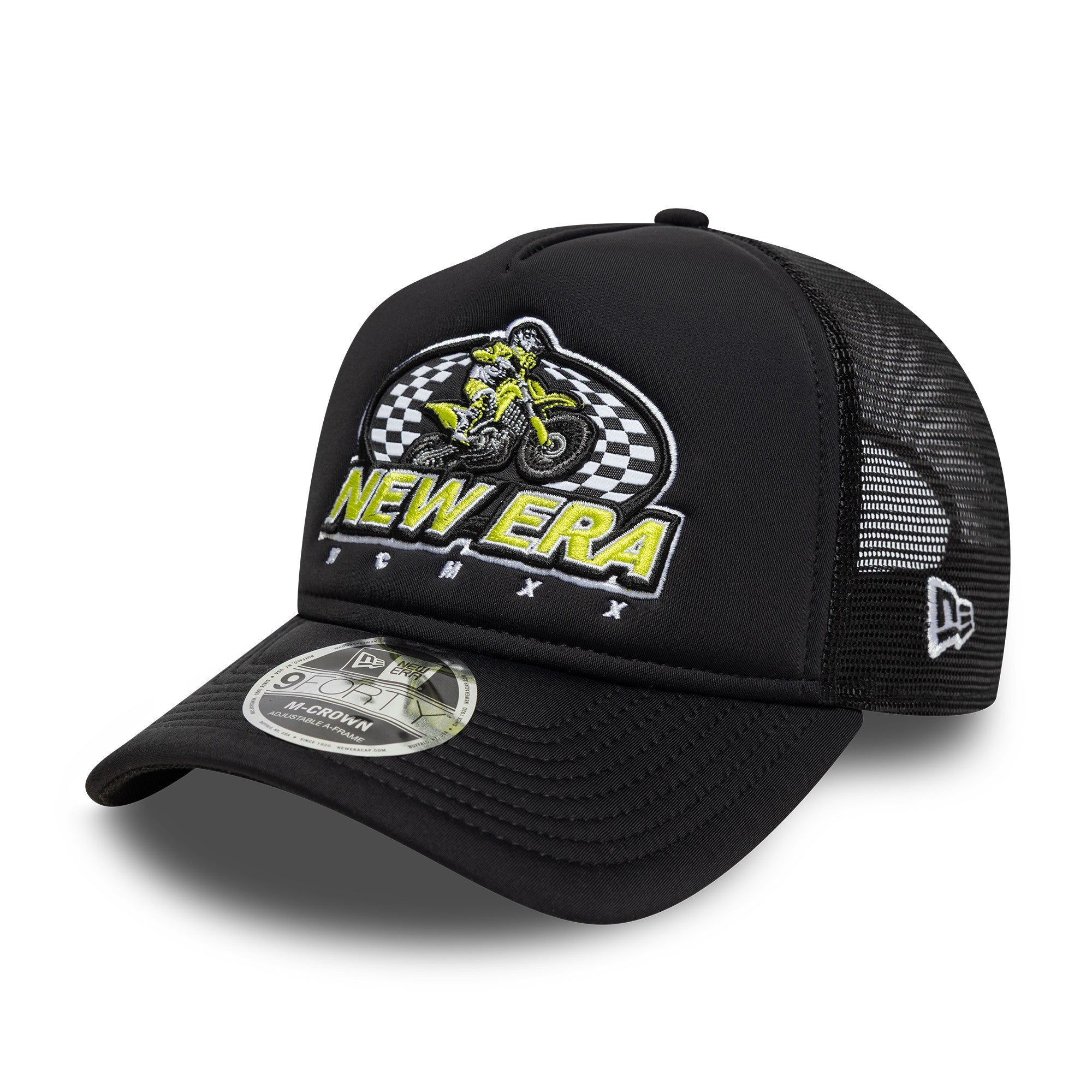 New Era Graphic Black 9FORTY M-Crown A-Frame Trucker Cap