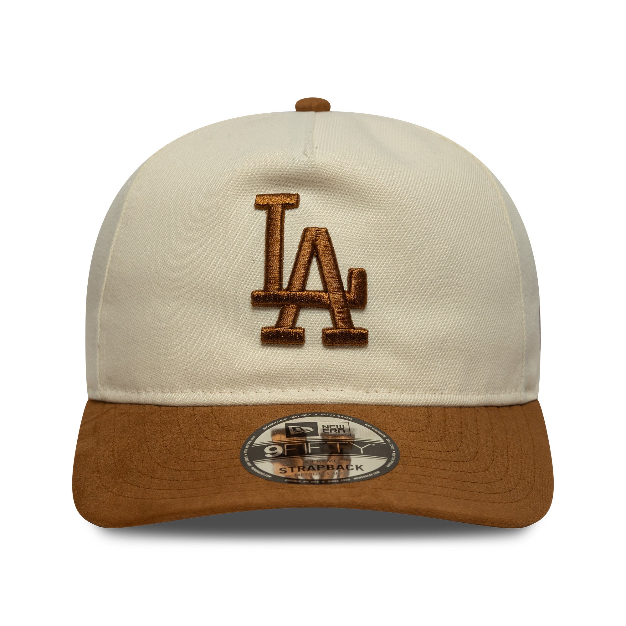 LA Dodgers MLB Suede Visor Light Beige 9FIFTY A-Frame Snapback Cap