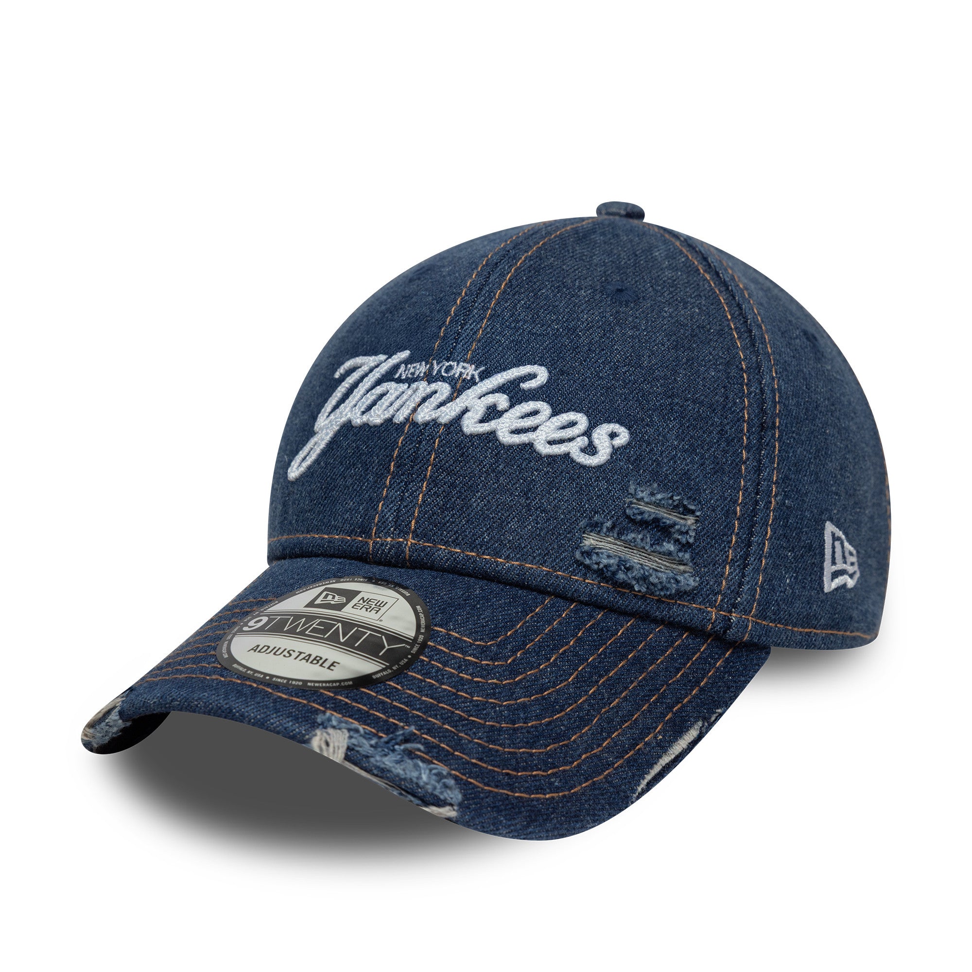 New York Yankees MLB Denim Distressed Navy 9TWENTY Cap