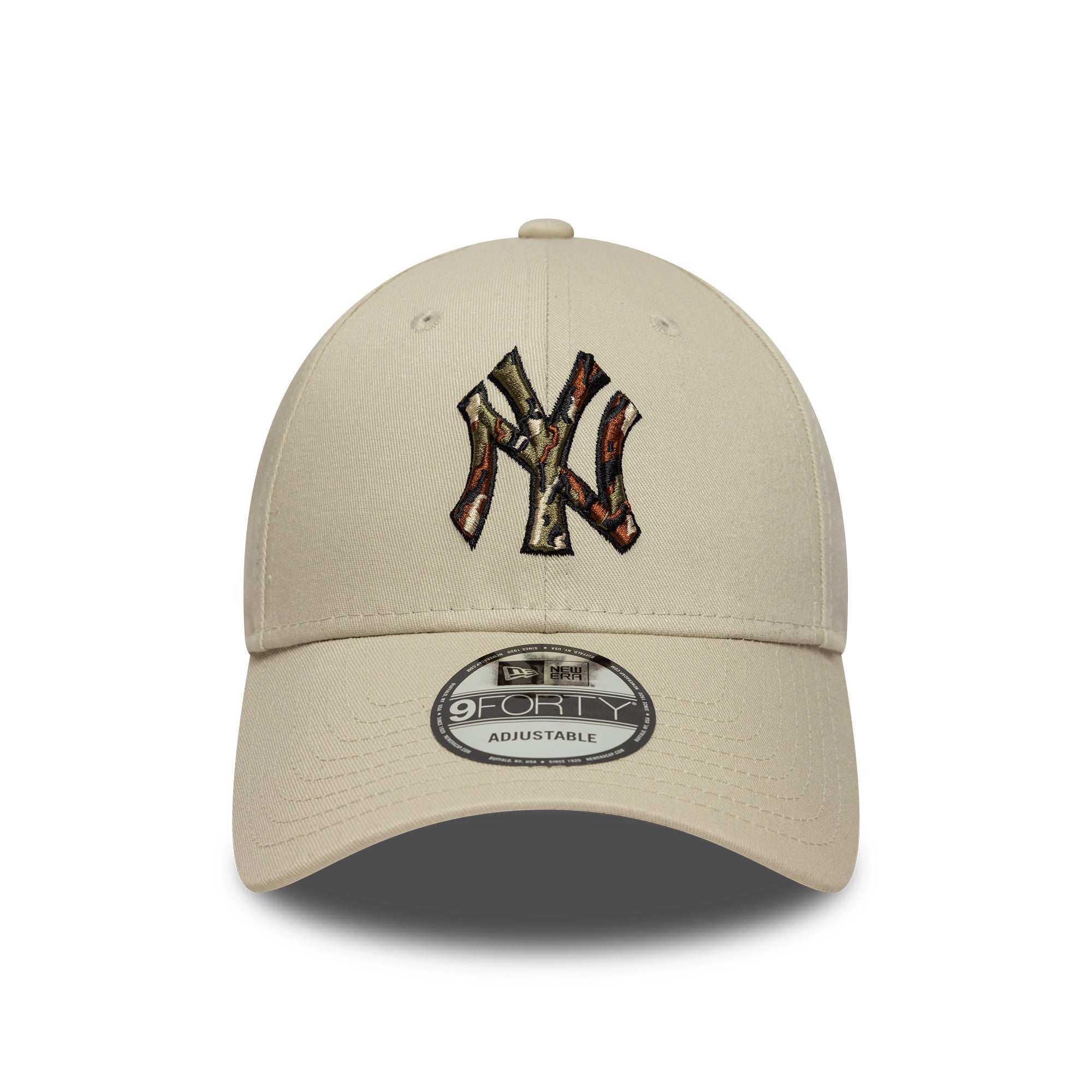 New York Yankees MLB Outline Camo Cream 9FORTY Cap