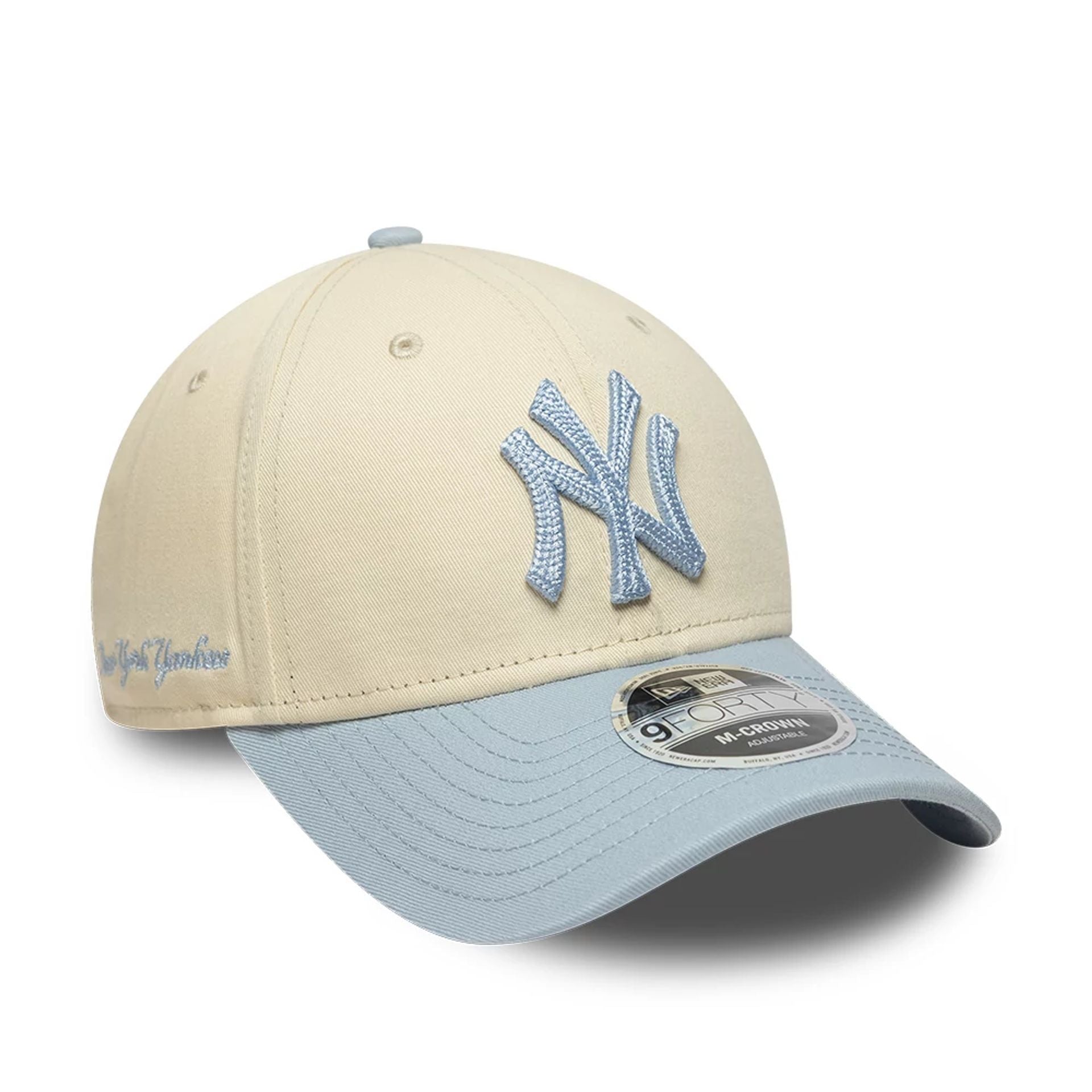 New York Yankees MLB Side Script Cream 9FORTY M-Crown Adjustable Cap