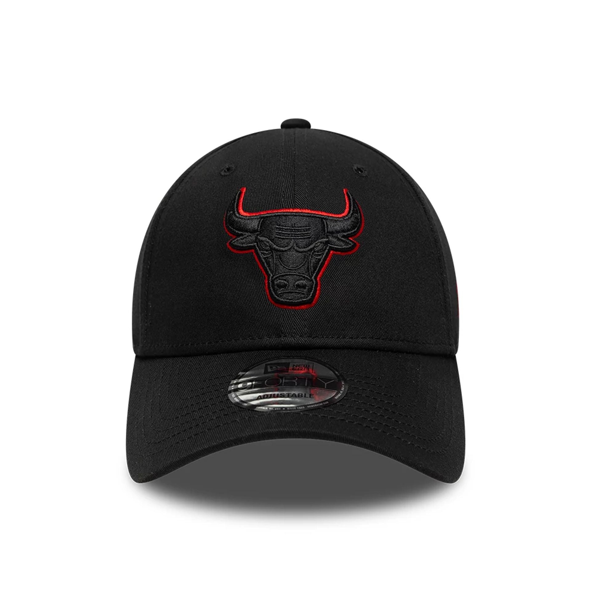 Chicago Bulls NBA Team Outline Black 9FORTY Adjustable Cap