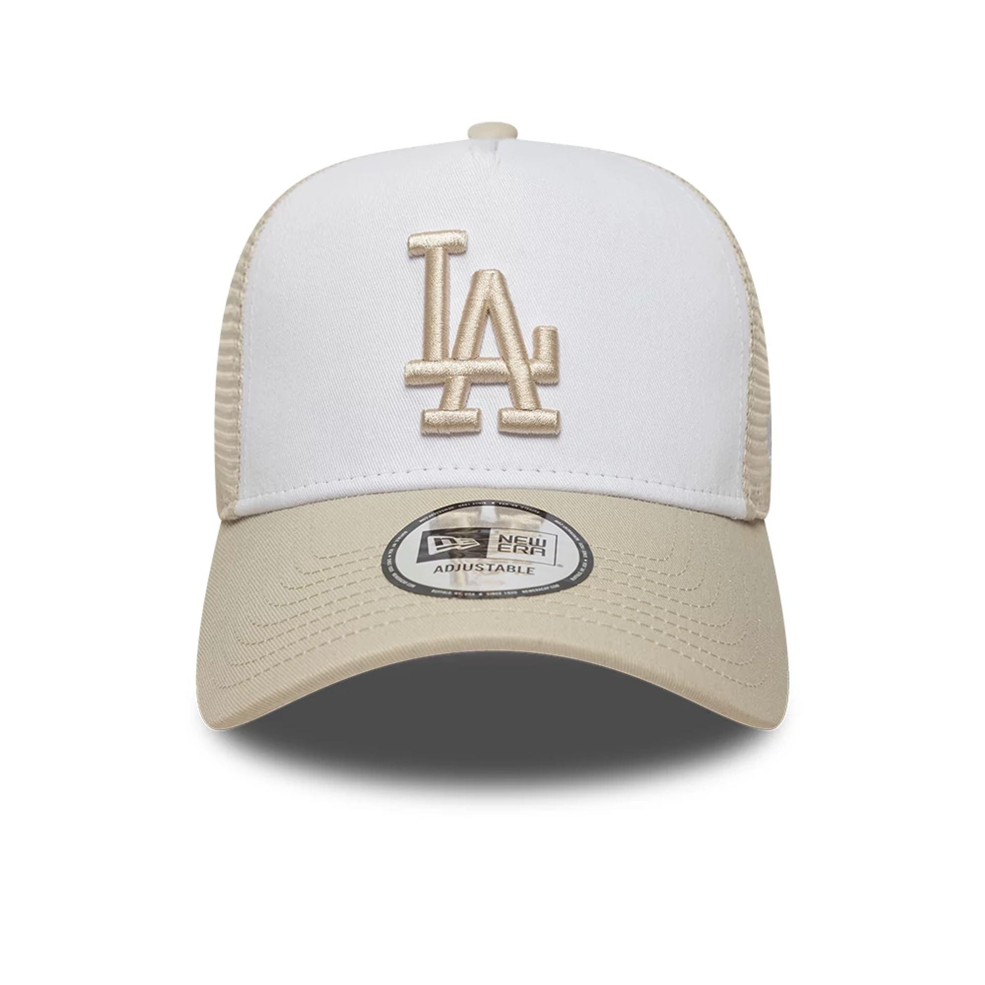 LA Dodgers MLB League Essential Light Beige 9FORTY A-Frame Trucker Adjustable Cap