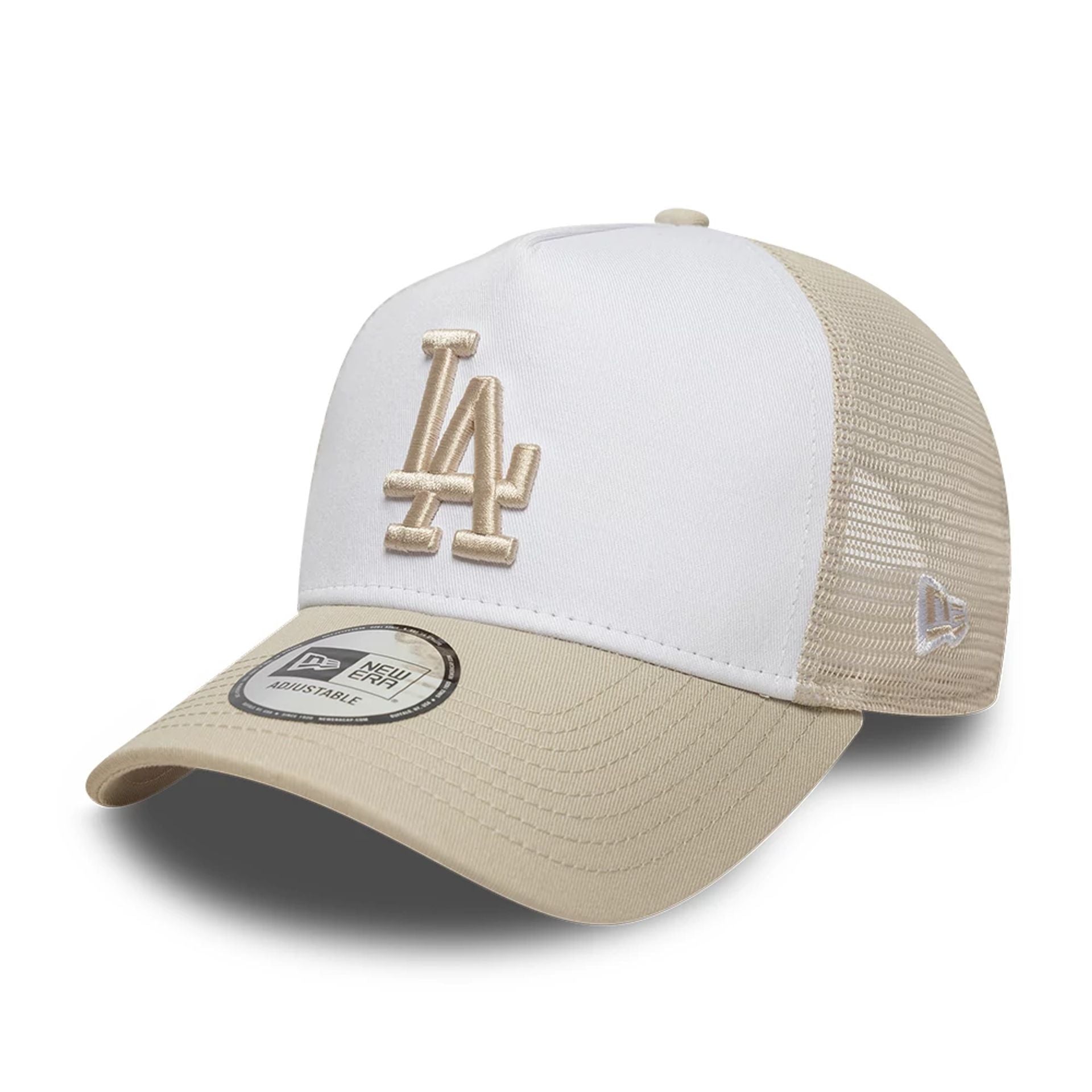LA Dodgers MLB League Essential Light Beige 9FORTY A-Frame Trucker Adjustable Cap