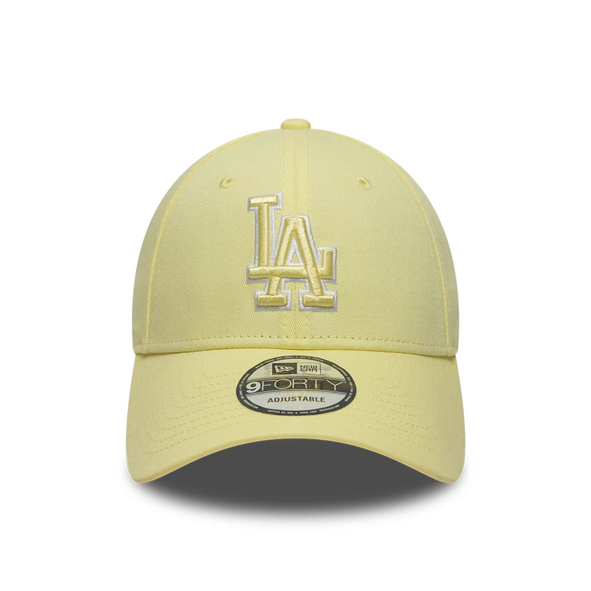 LA Dodgers MLB Team Outline Pastel Yellow 9FORTY Adjustable Cap
