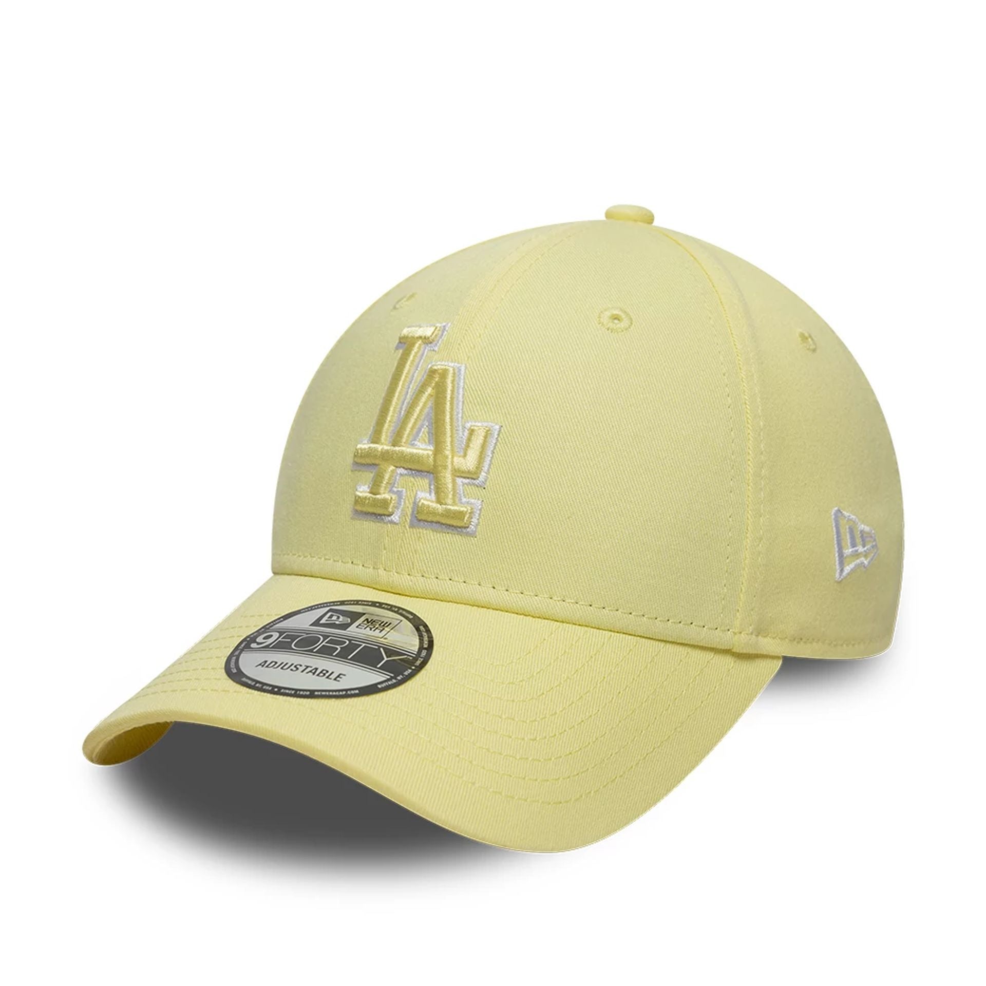 LA Dodgers MLB Team Outline Pastel Yellow 9FORTY Adjustable Cap