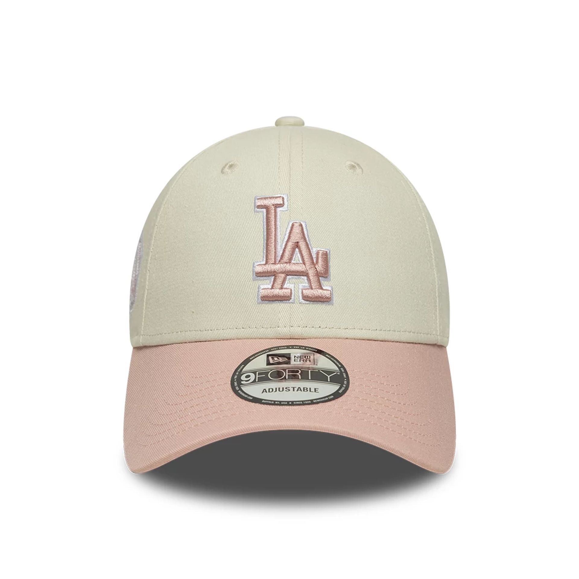 LA Dodgers MLB World Series Patch Light Beige 9FORTY Adjustable Cap