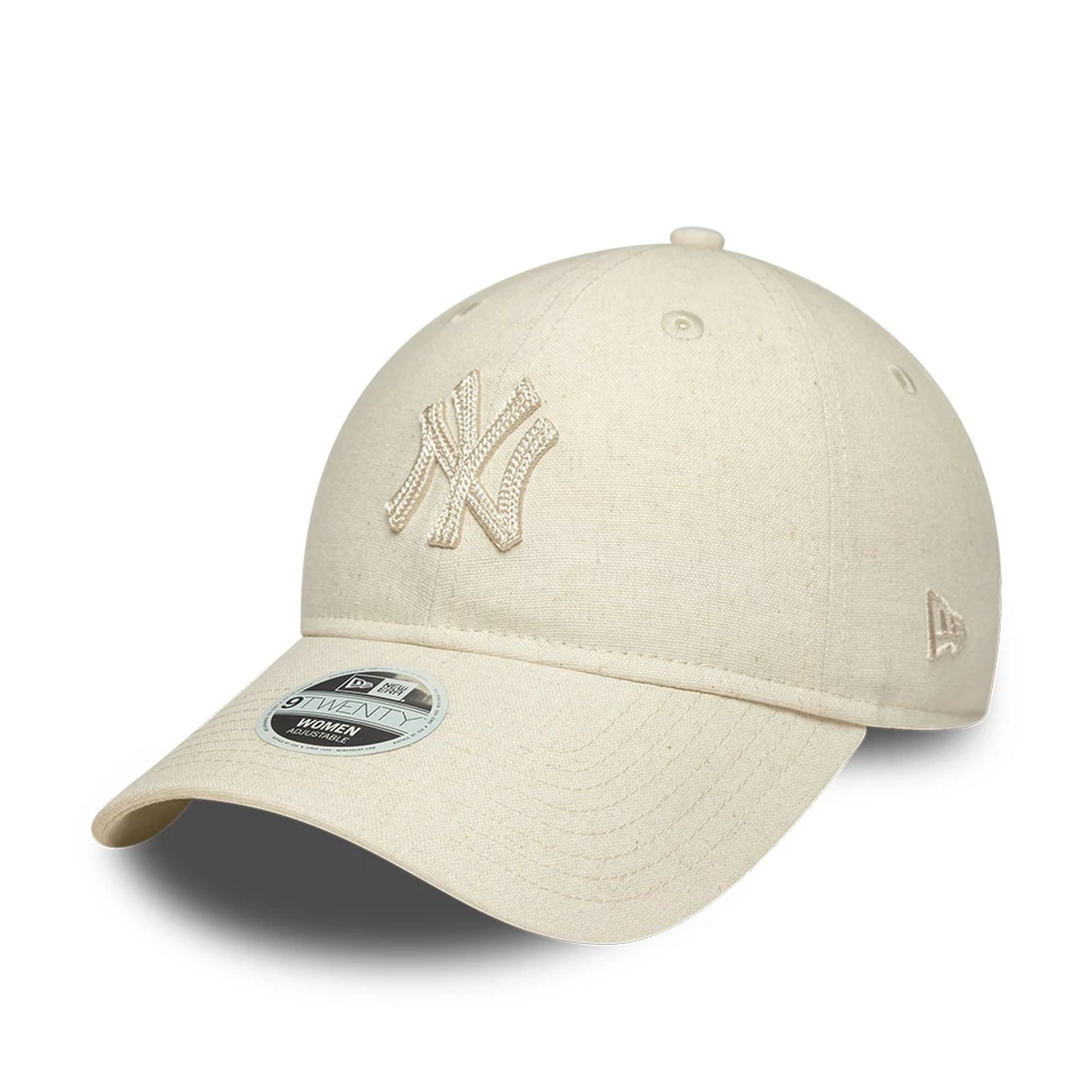New York Yankees Womens MLB Linen Light Beige 9TWENTY Adjustable Cap