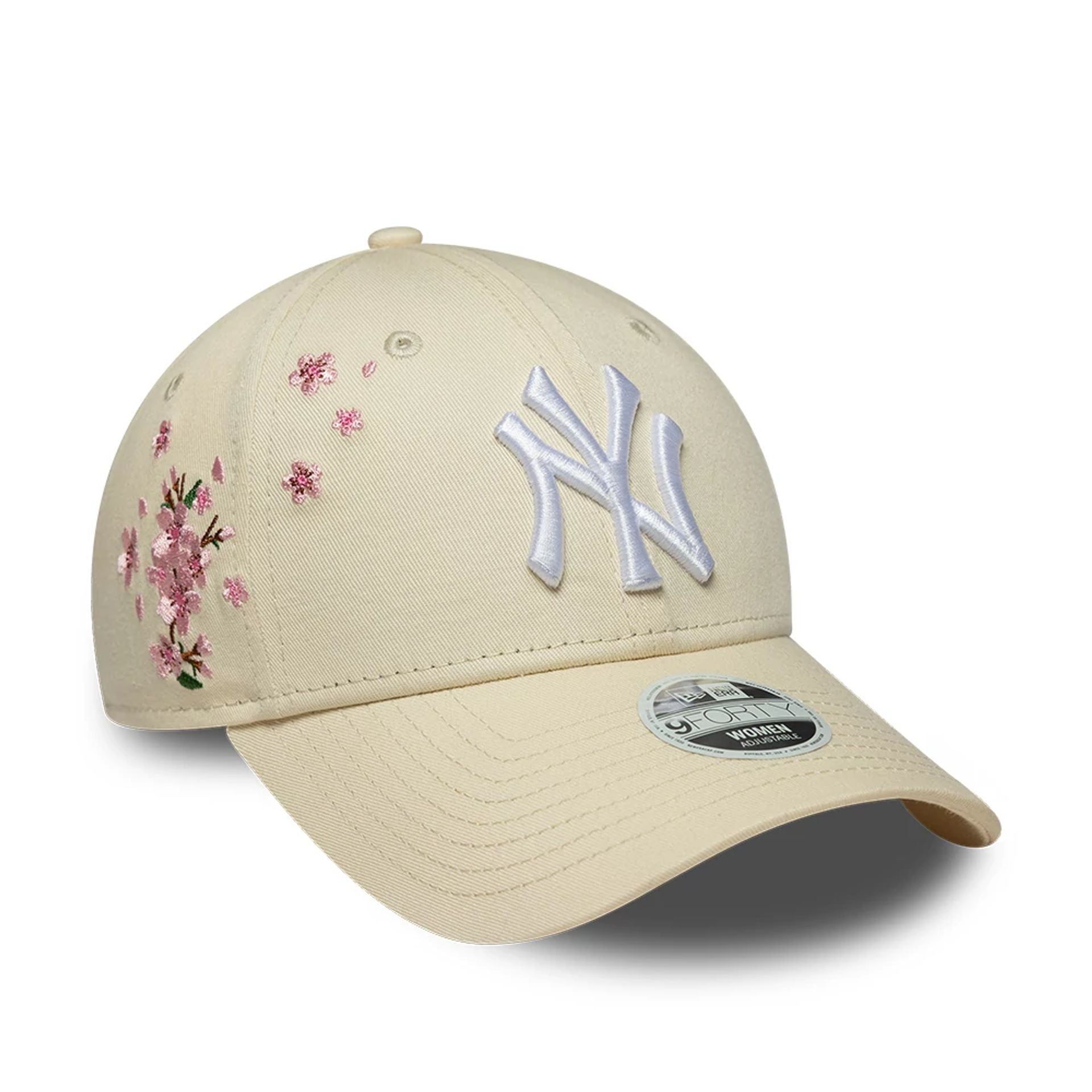 New York Yankees Womens MLB Floral Icon Cream 9FORTY Adjustable Cap