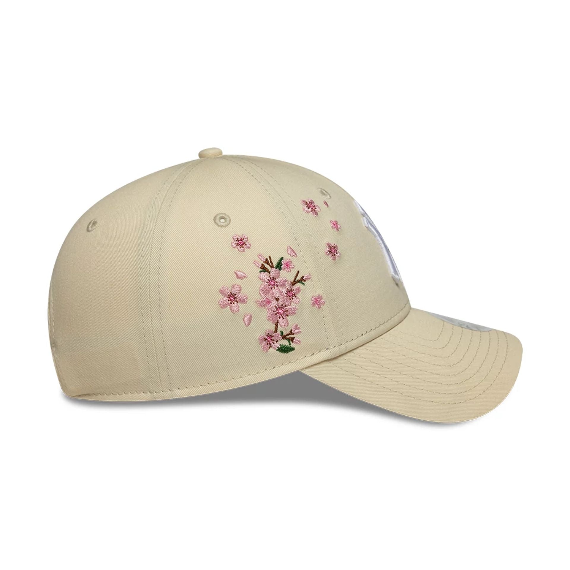 New York Yankees Womens MLB Floral Icon Cream 9FORTY Adjustable Cap