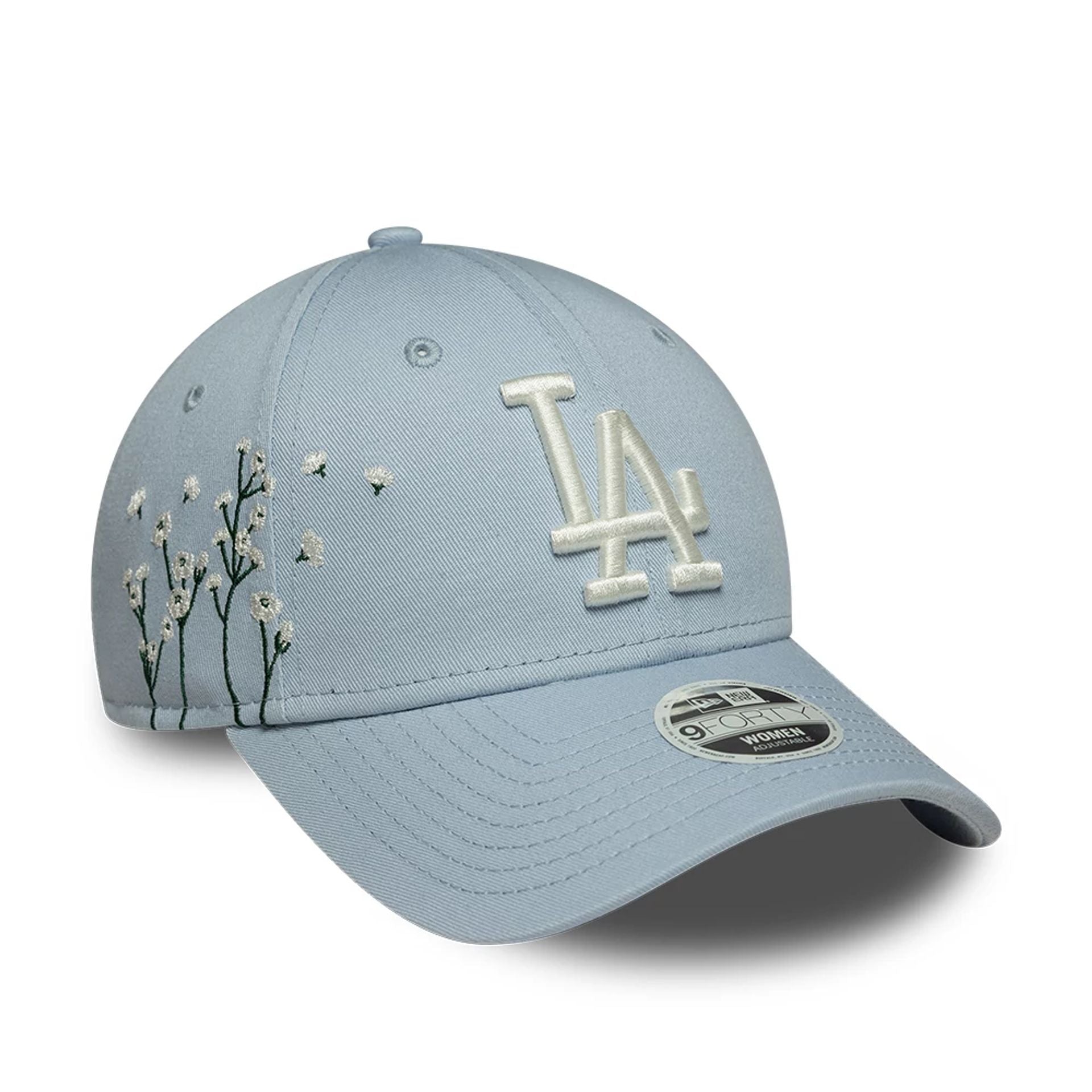 LA Dodgers Womens MLB Floral Icon Pastel Blue 9FORTY Adjustable Cap