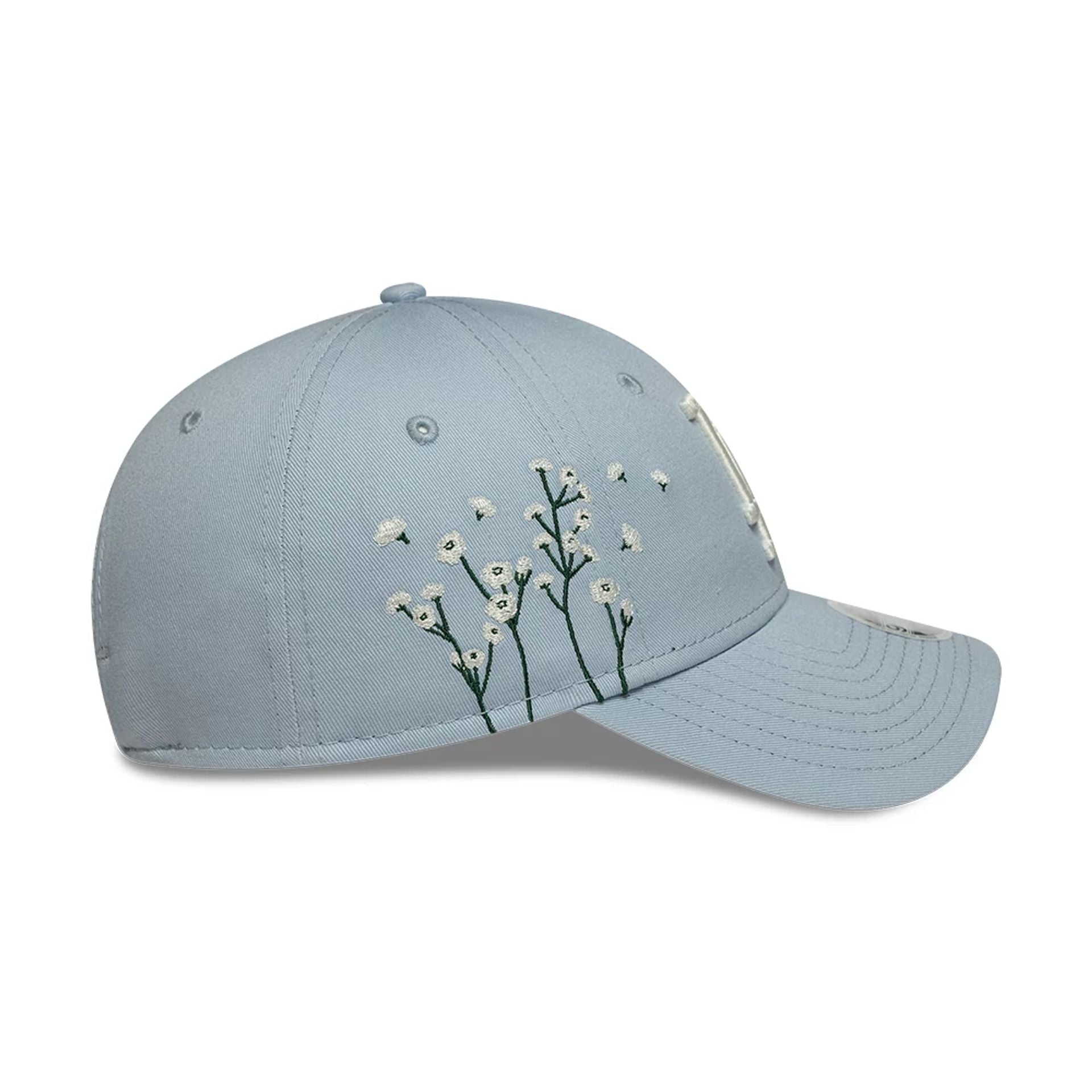 LA Dodgers Womens MLB Floral Icon Pastel Blue 9FORTY Adjustable Cap
