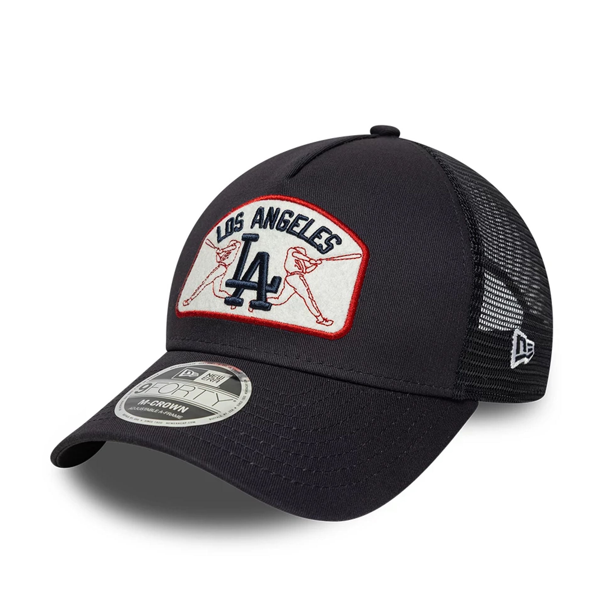 LA Dodgers MLB Patch Navy 9FORTY M-Crown A-Frame Trucker Adjustable Cap