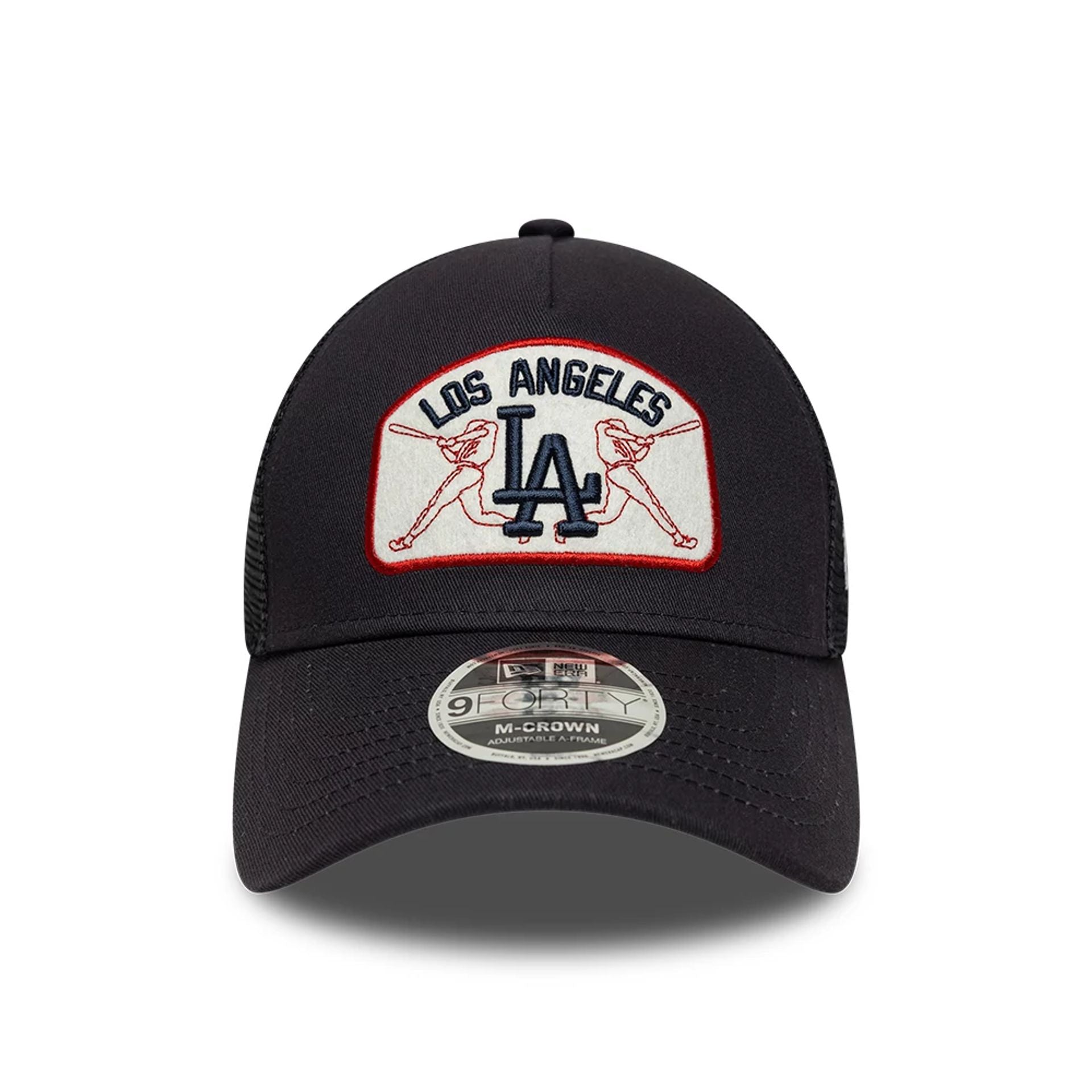 LA Dodgers MLB Patch Navy 9FORTY M-Crown A-Frame Trucker Adjustable Cap