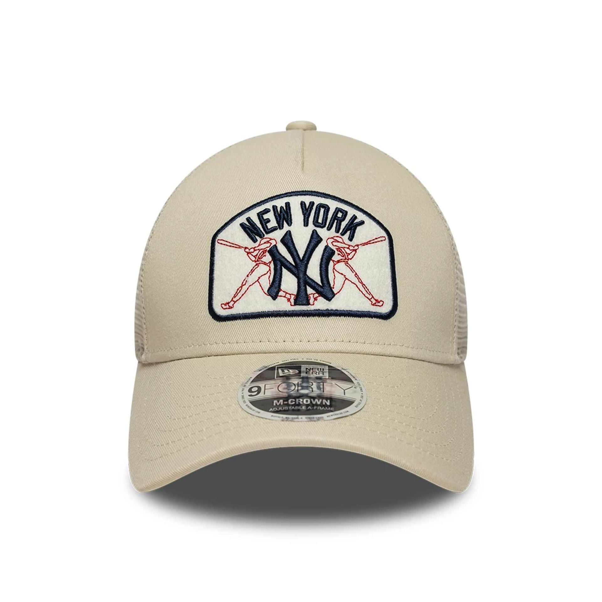 New York Yankees MLB Patch Cream 9FORTY M-Crown A-Frame Trucker Adjustable Cap
