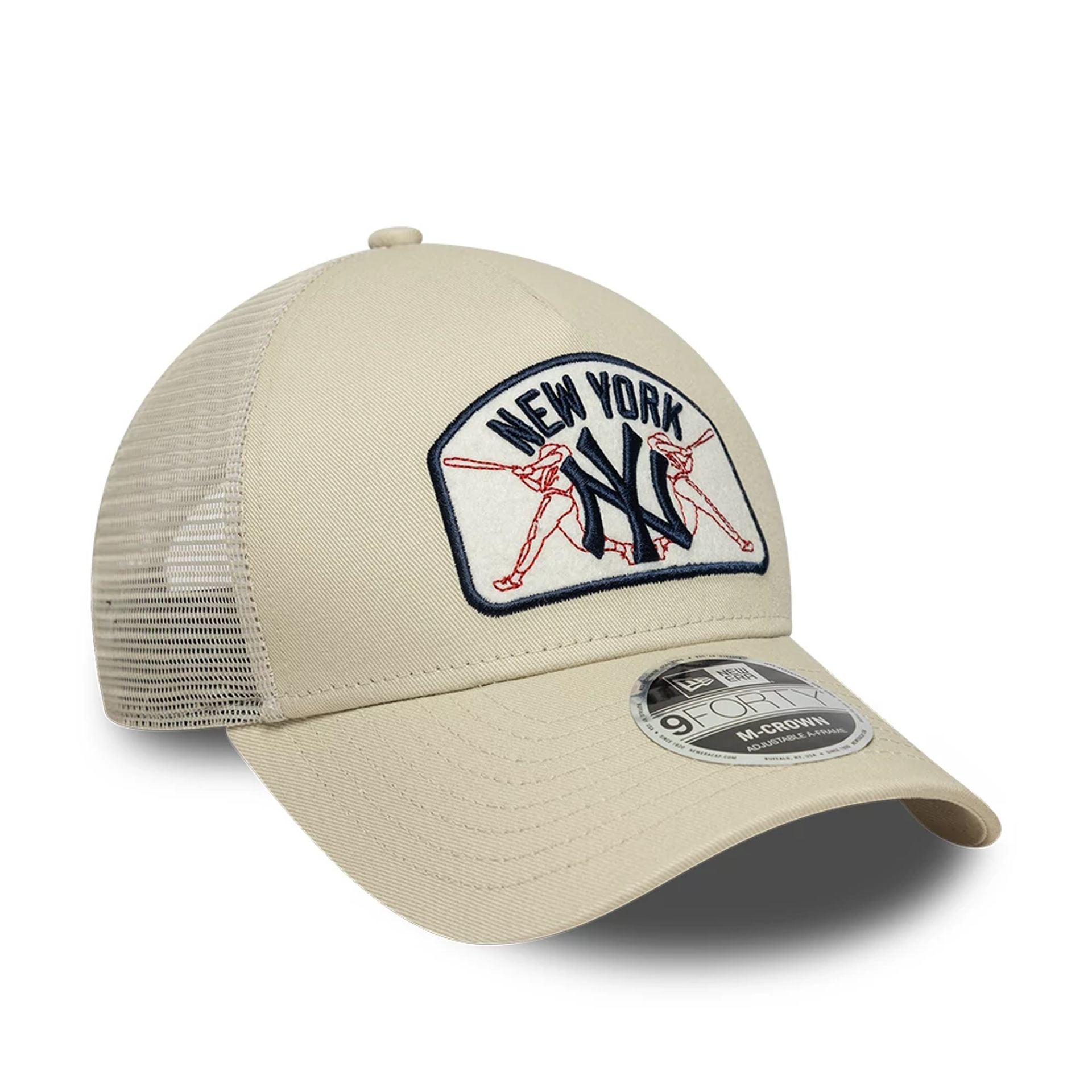 New York Yankees MLB Patch Cream 9FORTY M-Crown A-Frame Trucker Adjustable Cap